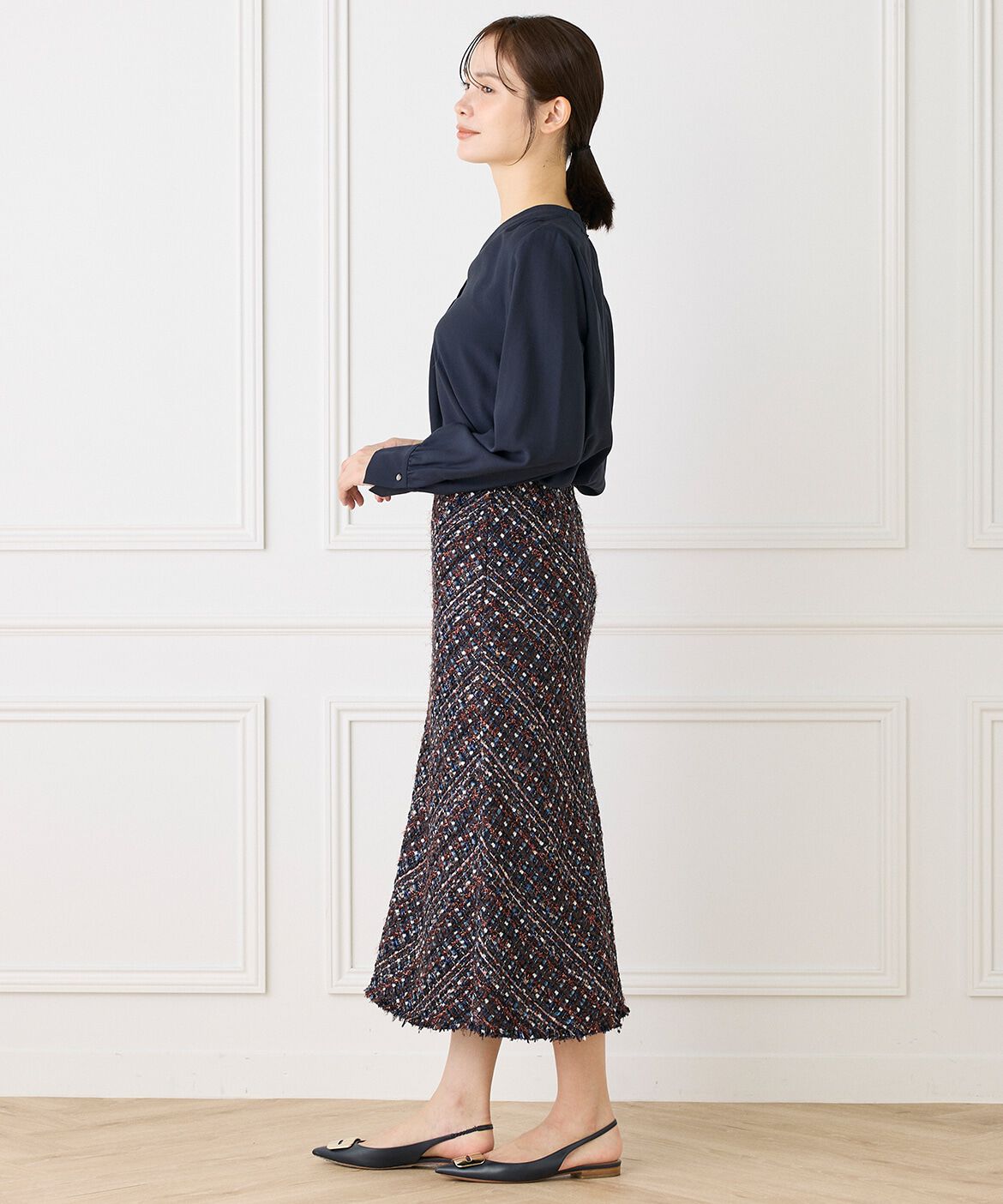 INED「Vネックブラウス」|シャツ・ブラウス|