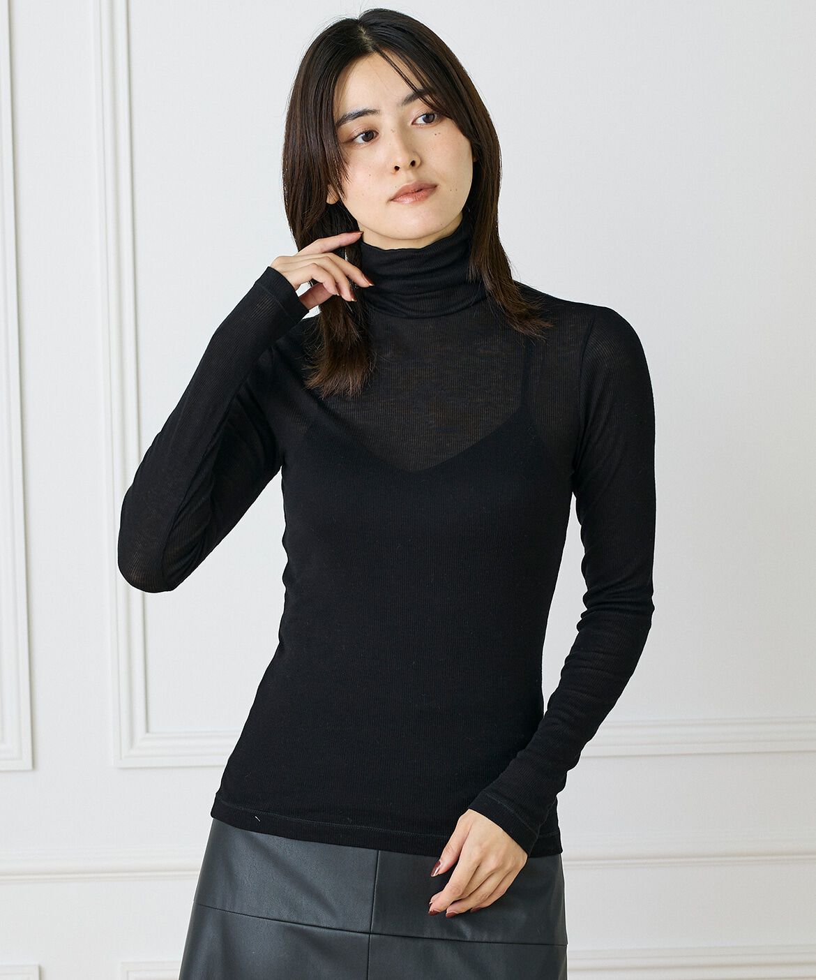 INED「ハイネックロングTシャツ」|Tシャツ・カットソー|