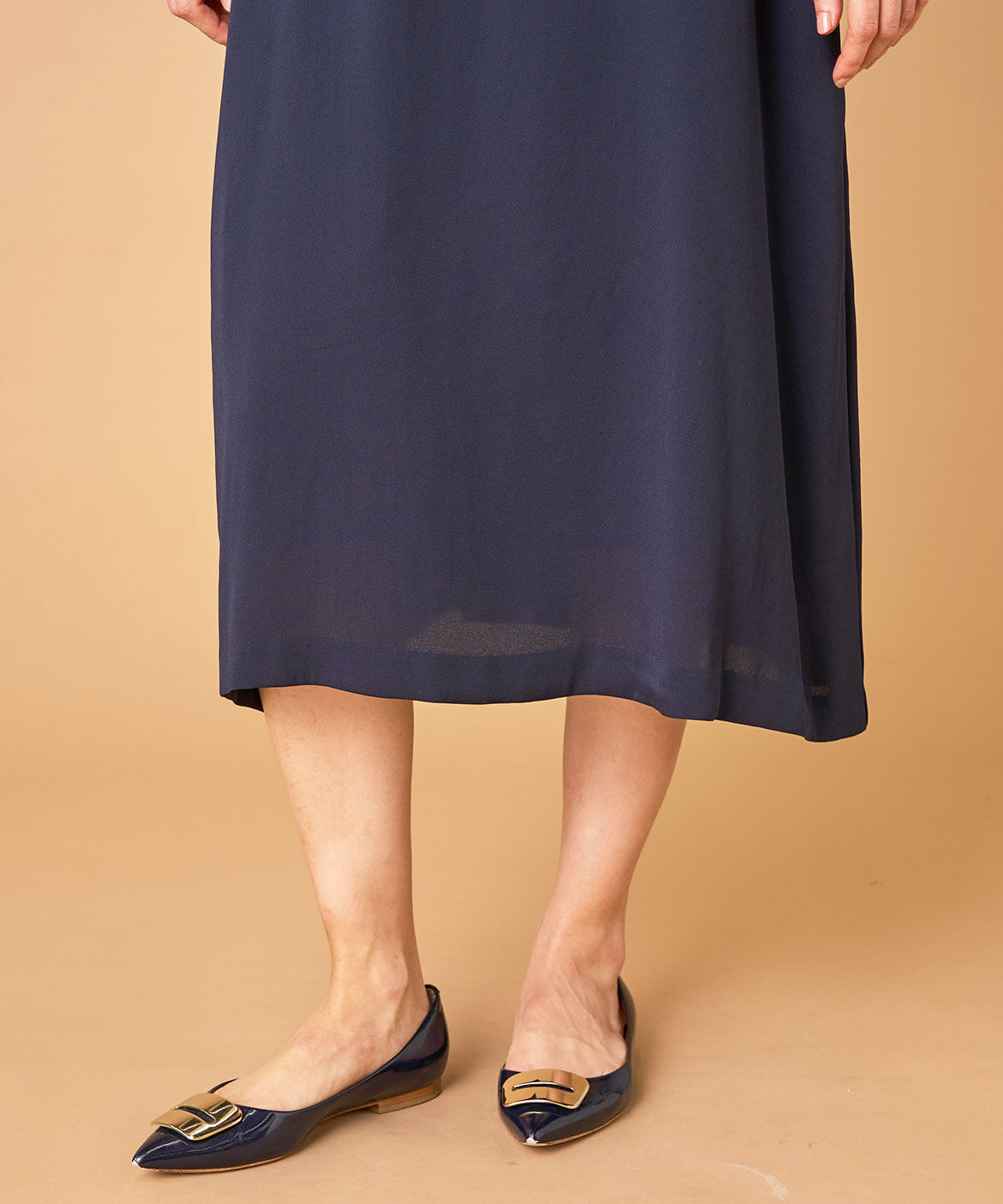 INED「《大きいサイズ》ボウタイワンピース」|ワンピース|