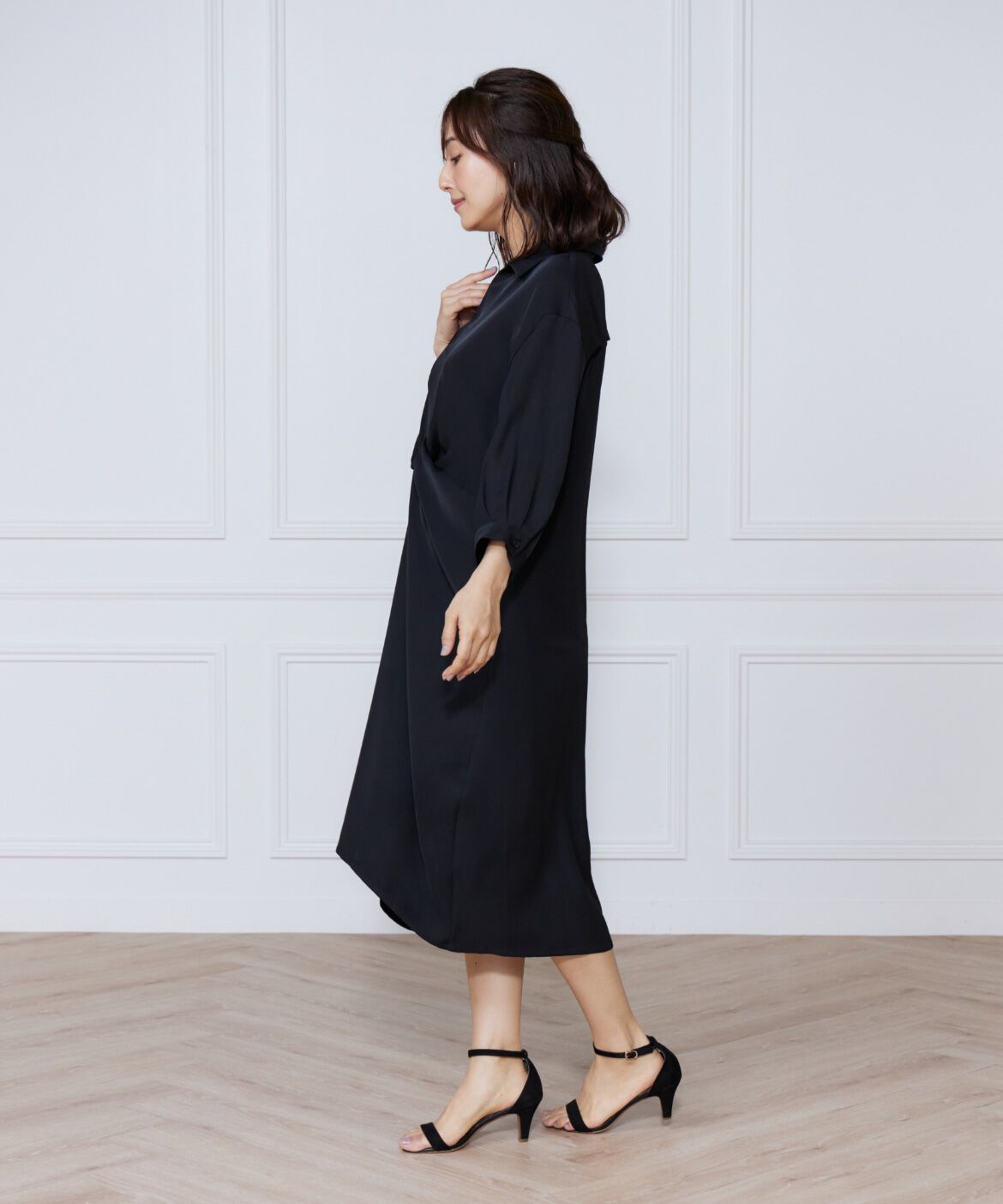 ef-de Black「サテンツイストワンピース」|ワンピース|