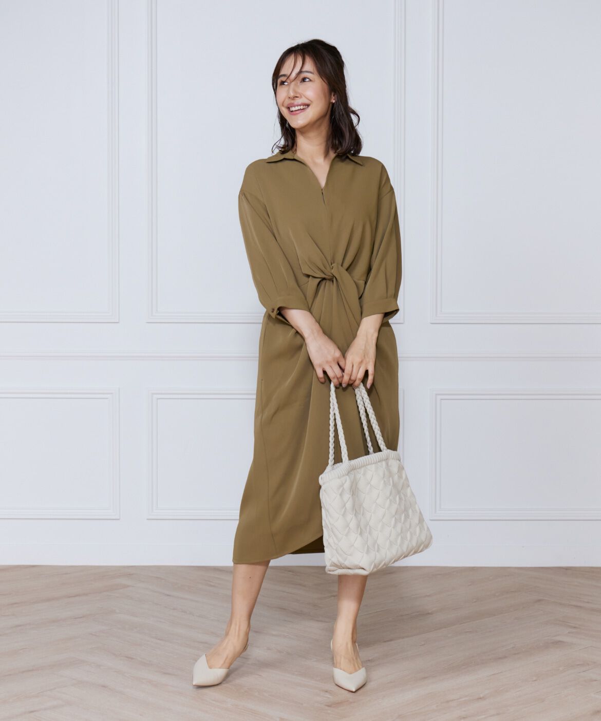 ef-de Black「サテンツイストワンピース」|ワンピース|