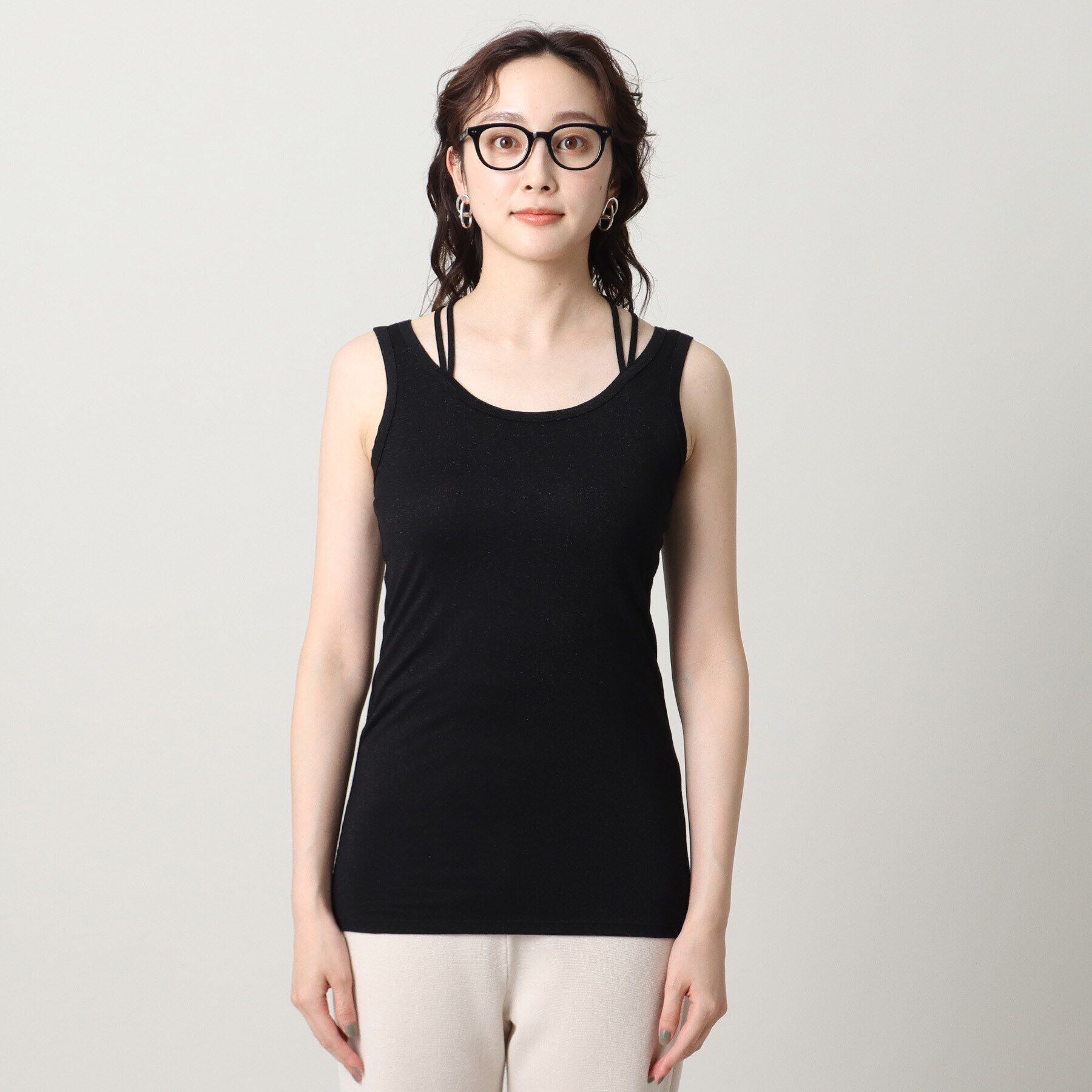 UNTITLED「リーベルラメベア天竺タンクトップ」|キャミソール|