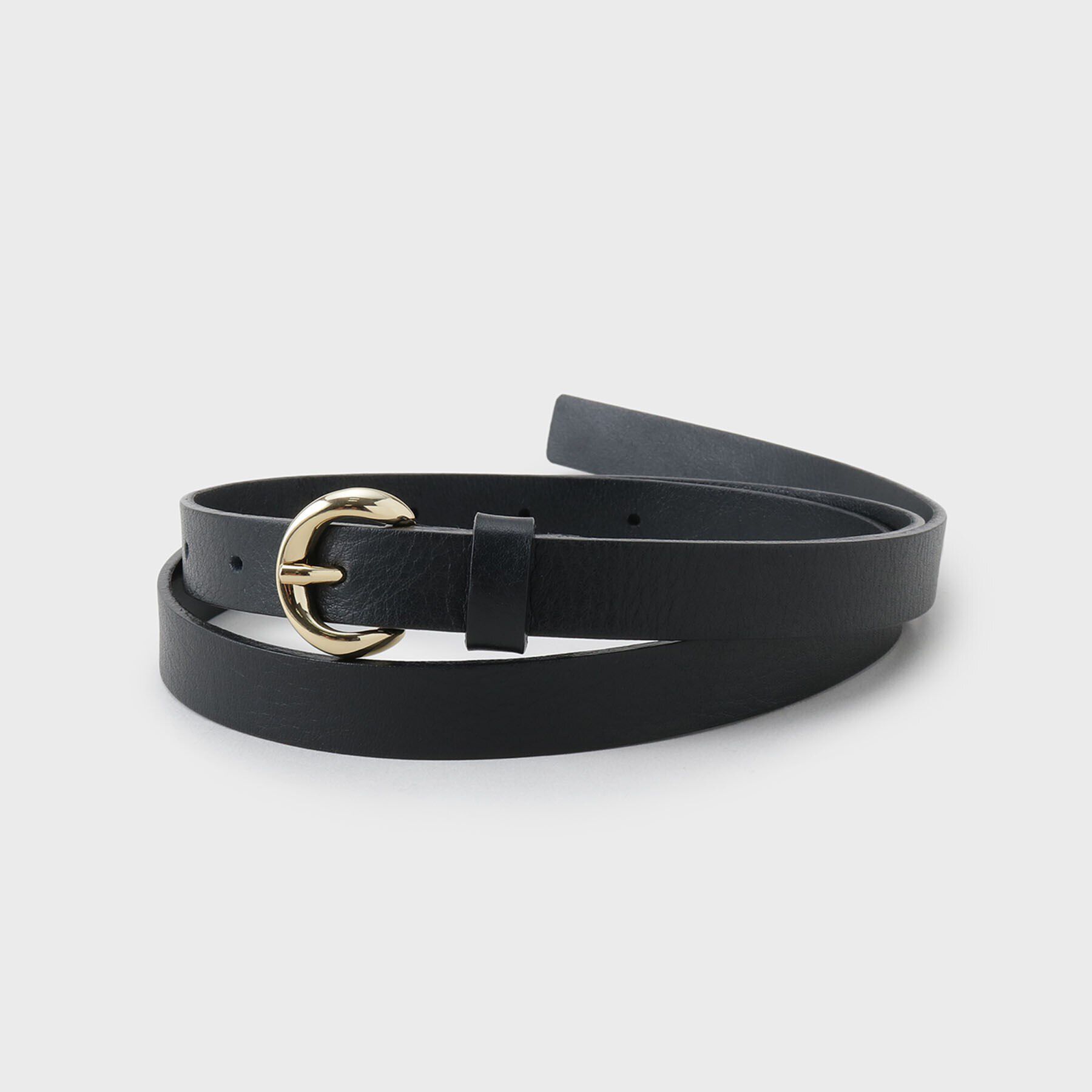 UNTITLED「【本革 旬トレンド】ナローベルト」|ベルト|ブラック(019)