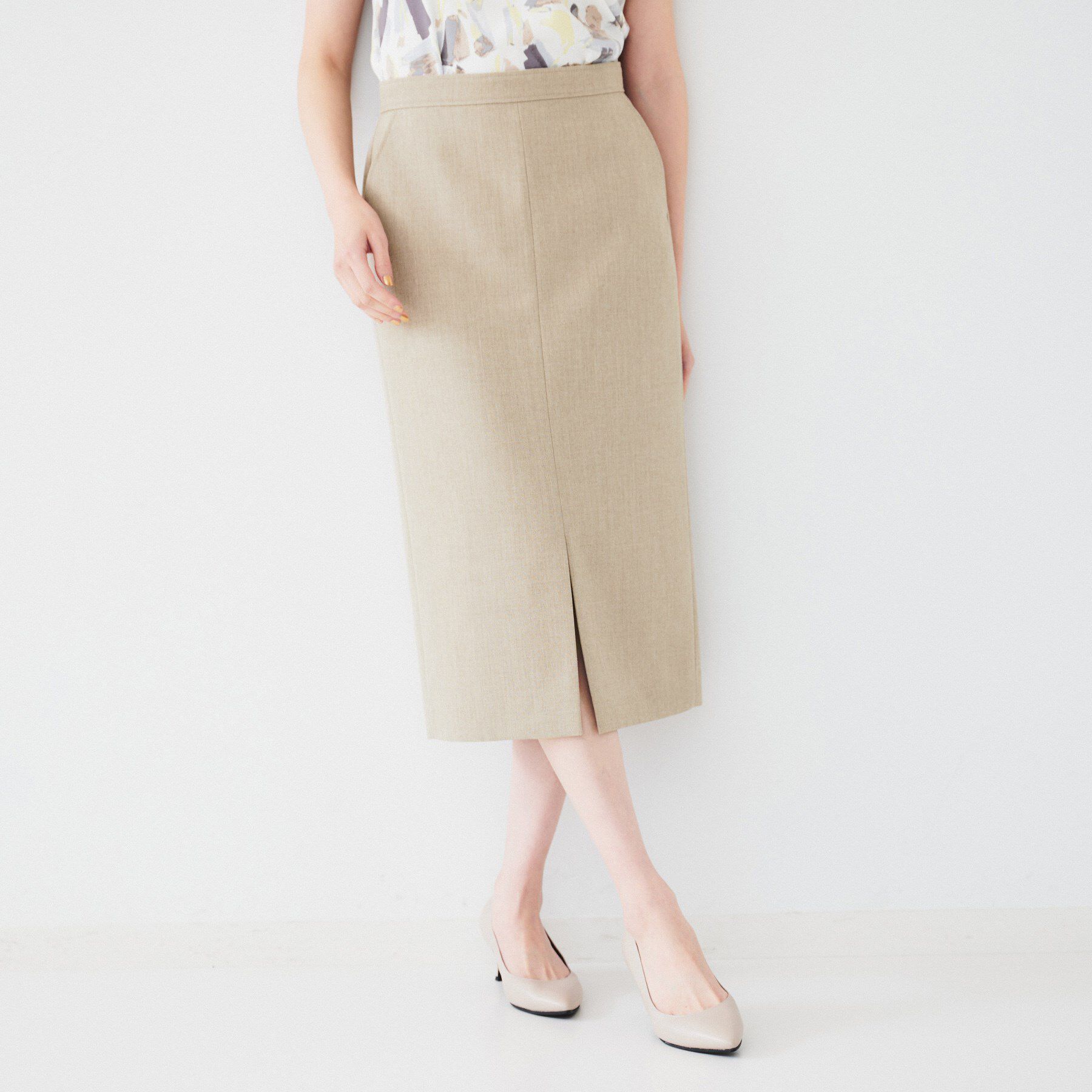 UNTITLED「【セットアップ可能】リネンライクキャンバス ペンシルスカート」|スカート|
