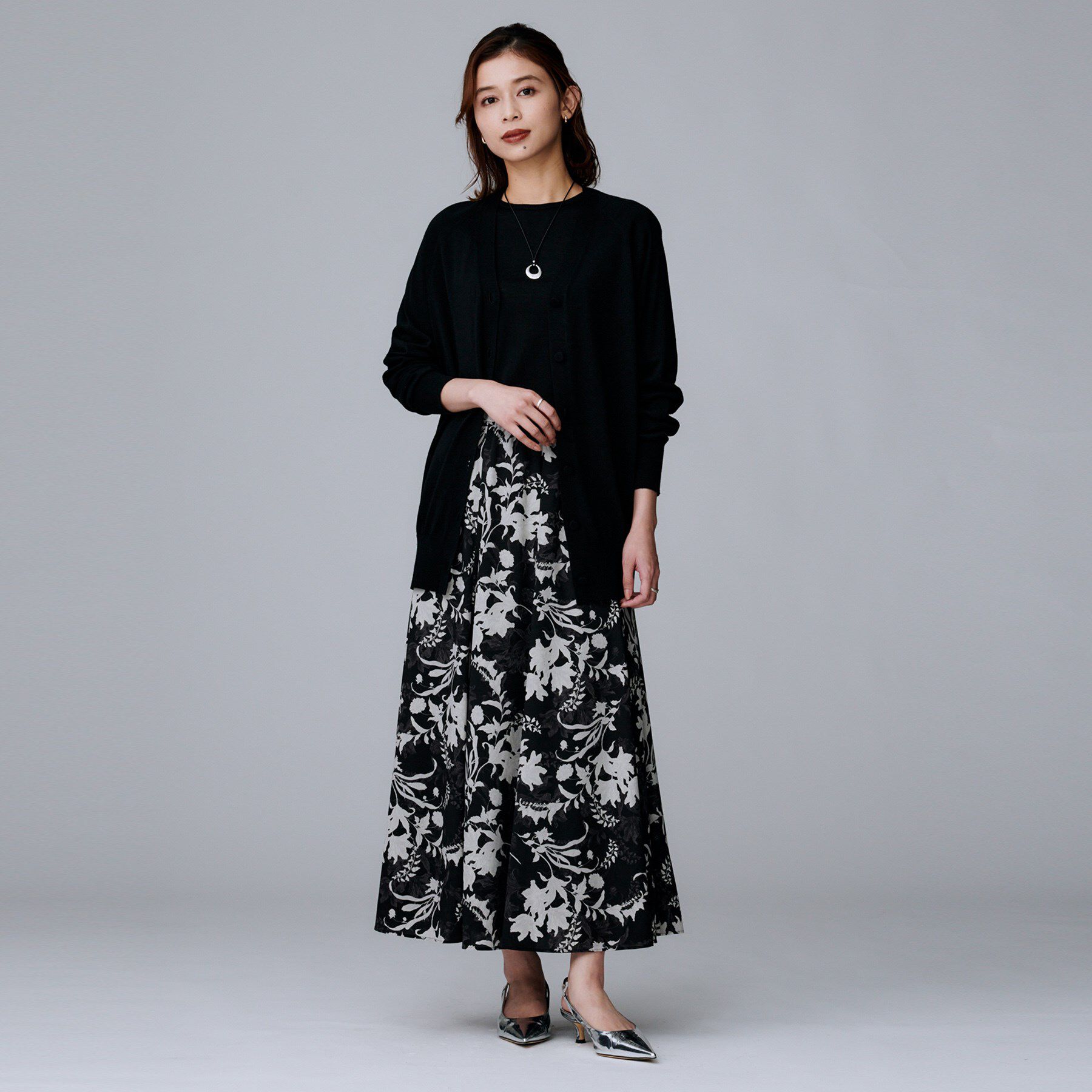 UNTITLED「【アンサンブル可/六分袖/洗える】ウールシルクニット」|ニット・セーター|