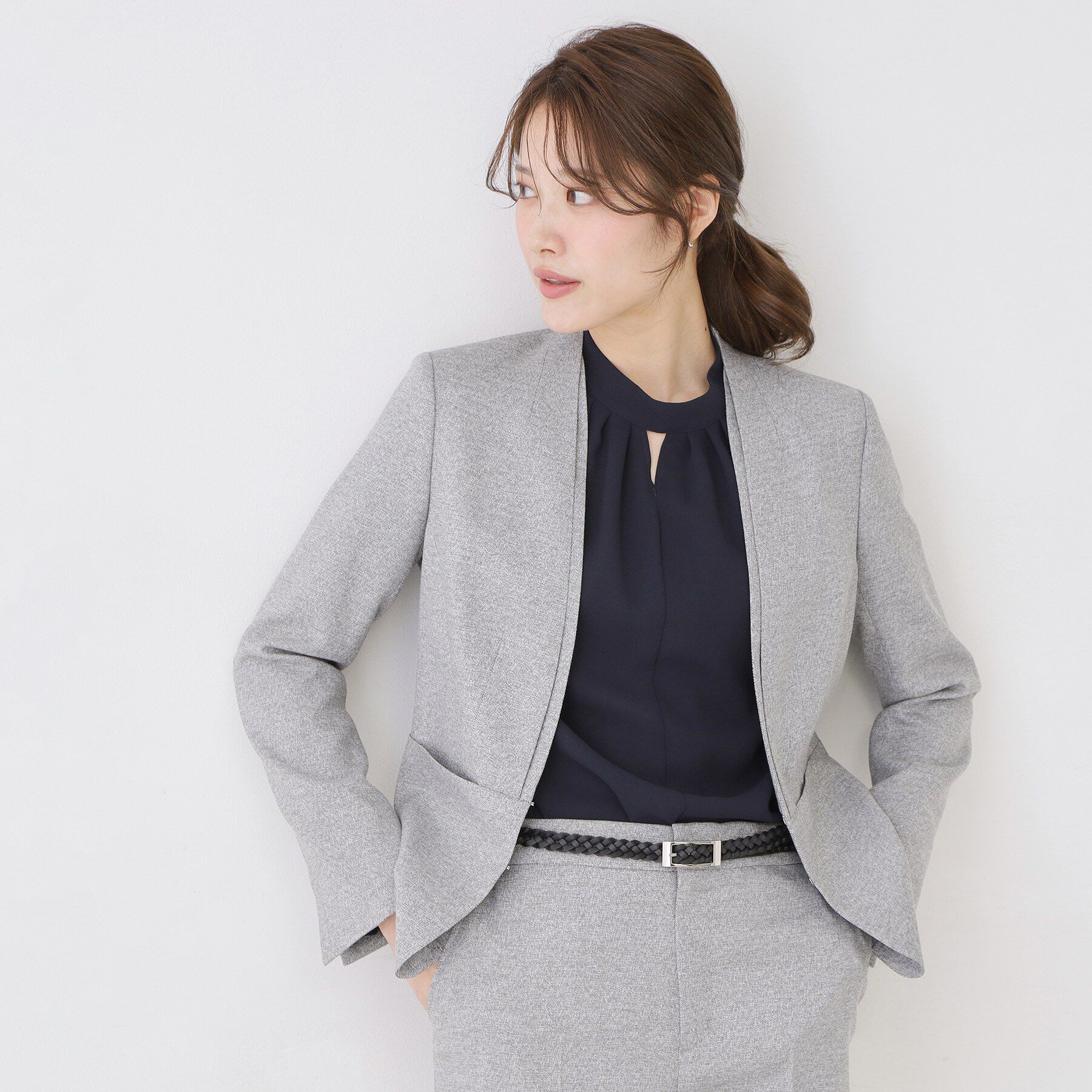 COUP DE CHANCE「【手洗い可／日本製／一枚着／ジャケットイン】ネックデザインブラウス」|シャツ・ブラウス|