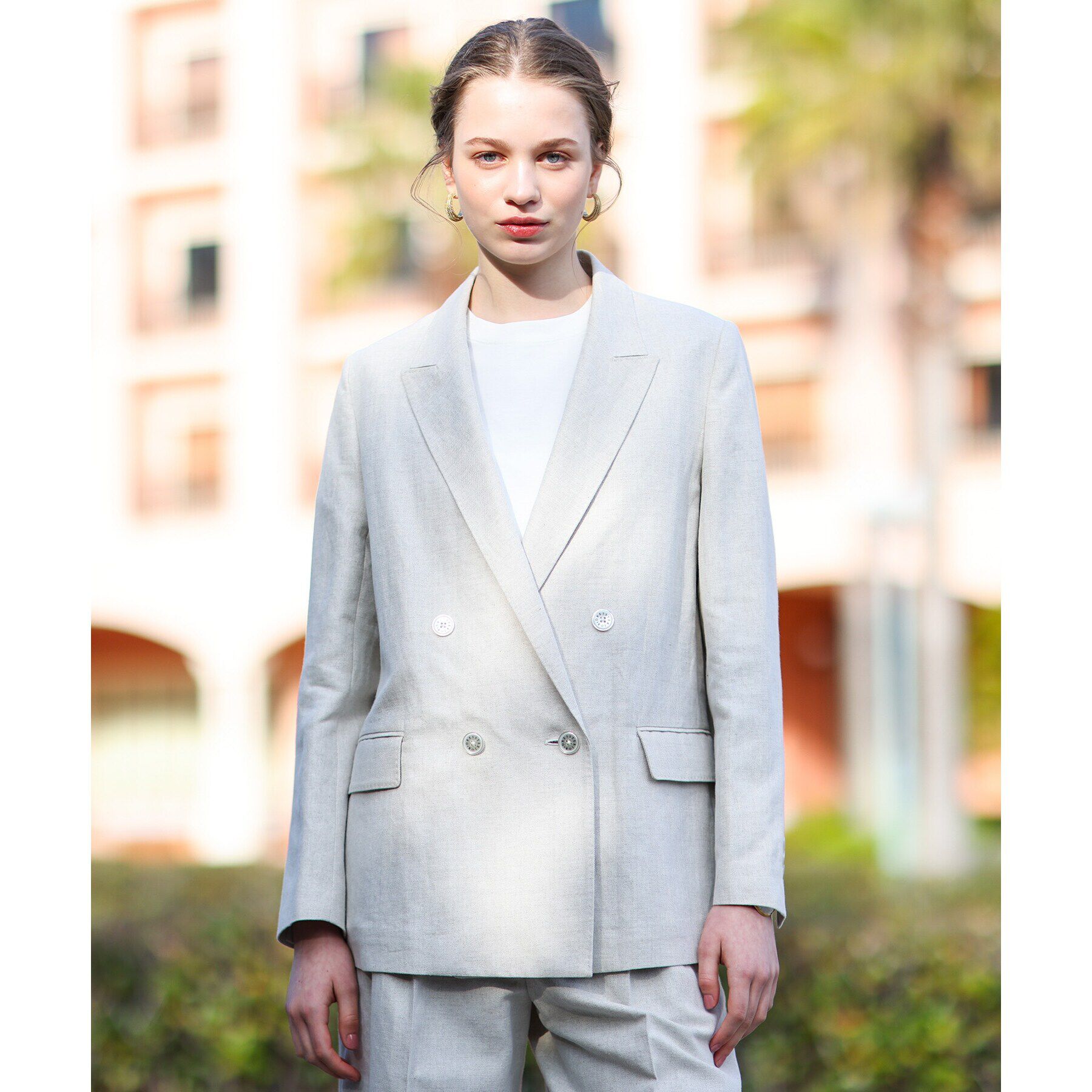 DRESSTERIOR「【CLASSY.5月号掲載】【セットアップ可】コットンリネンダブルジャケット」|テーラードジャケット|