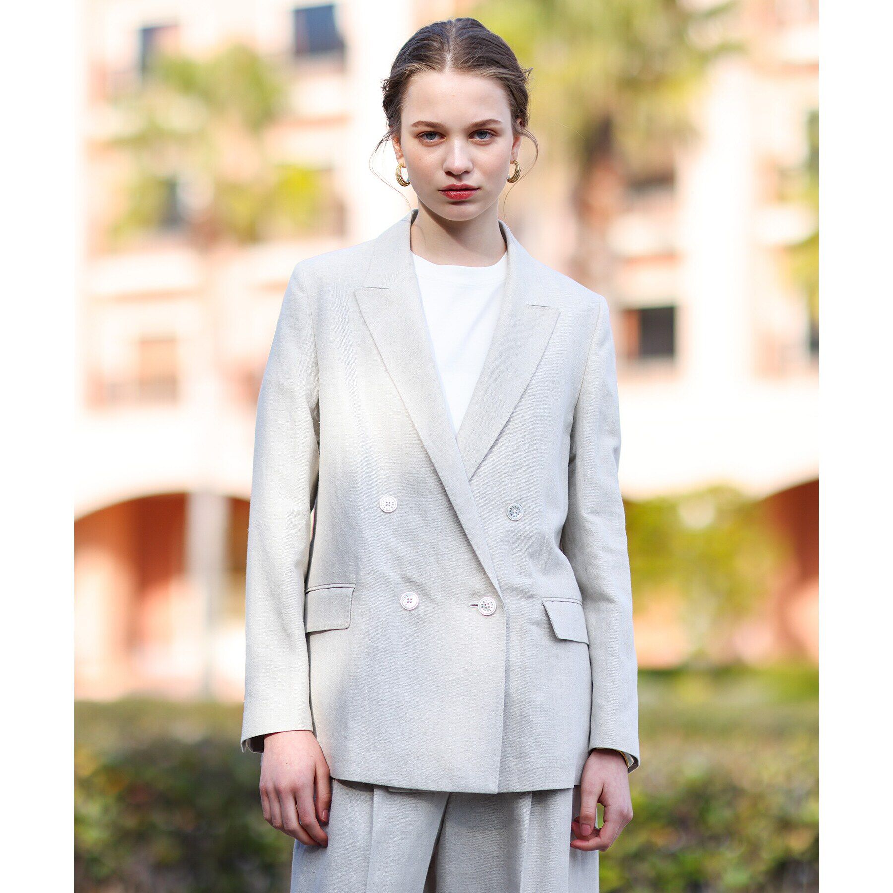 DRESSTERIOR「【CLASSY.5月号掲載】【セットアップ可】コットンリネンダブルジャケット」|テーラードジャケット|