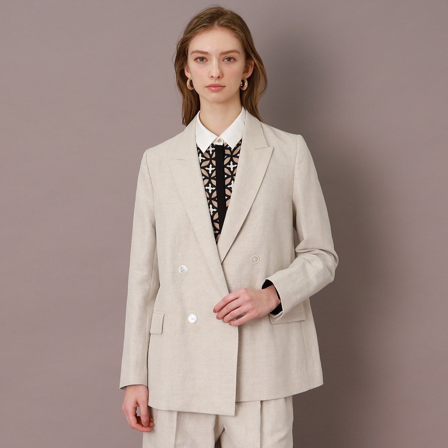 DRESSTERIOR「【CLASSY.5月号掲載】【セットアップ可】コットンリネンダブルジャケット」|テーラードジャケット|