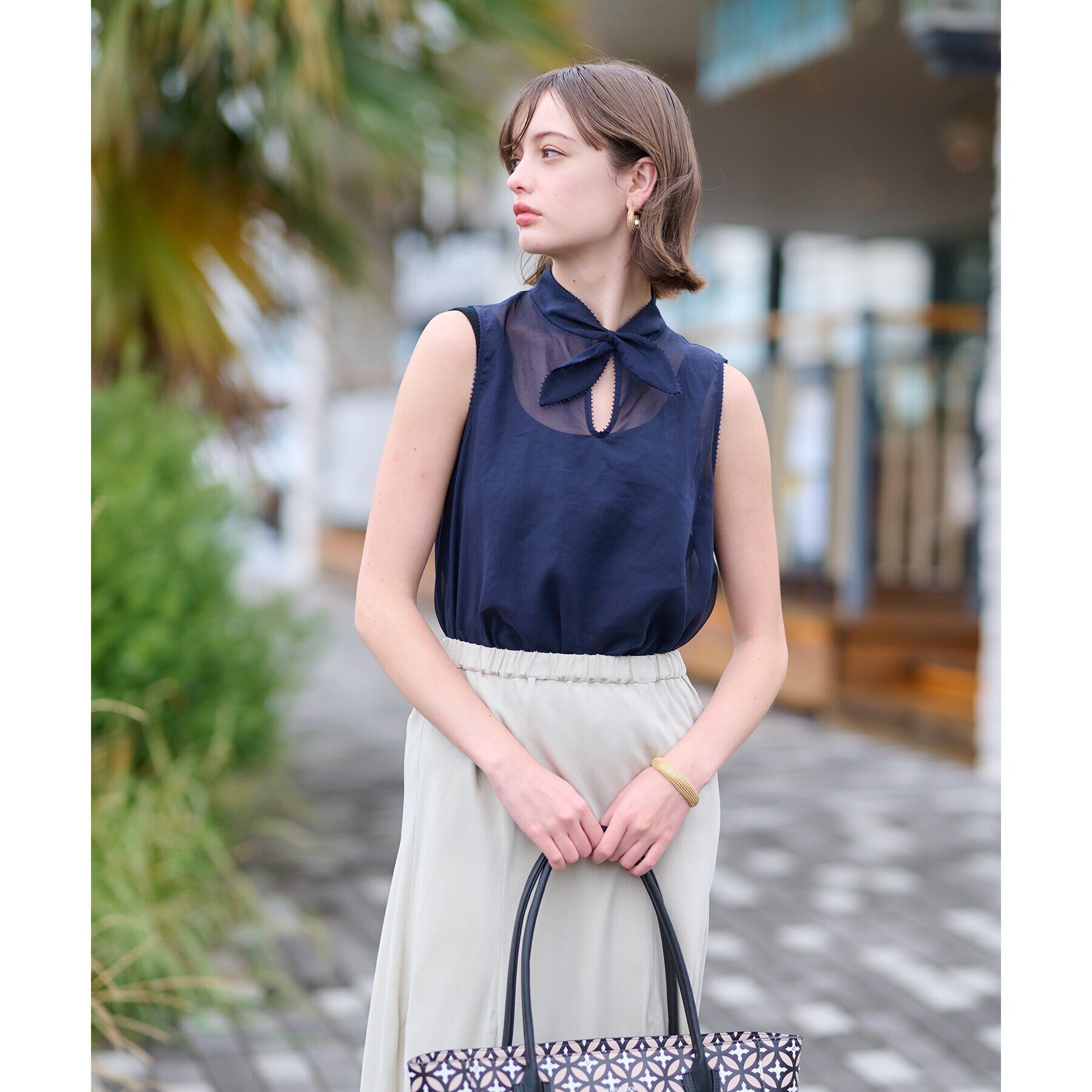 DRESSTERIOR「シアーリボンアーカイブブラウス」|シャツ・ブラウス|