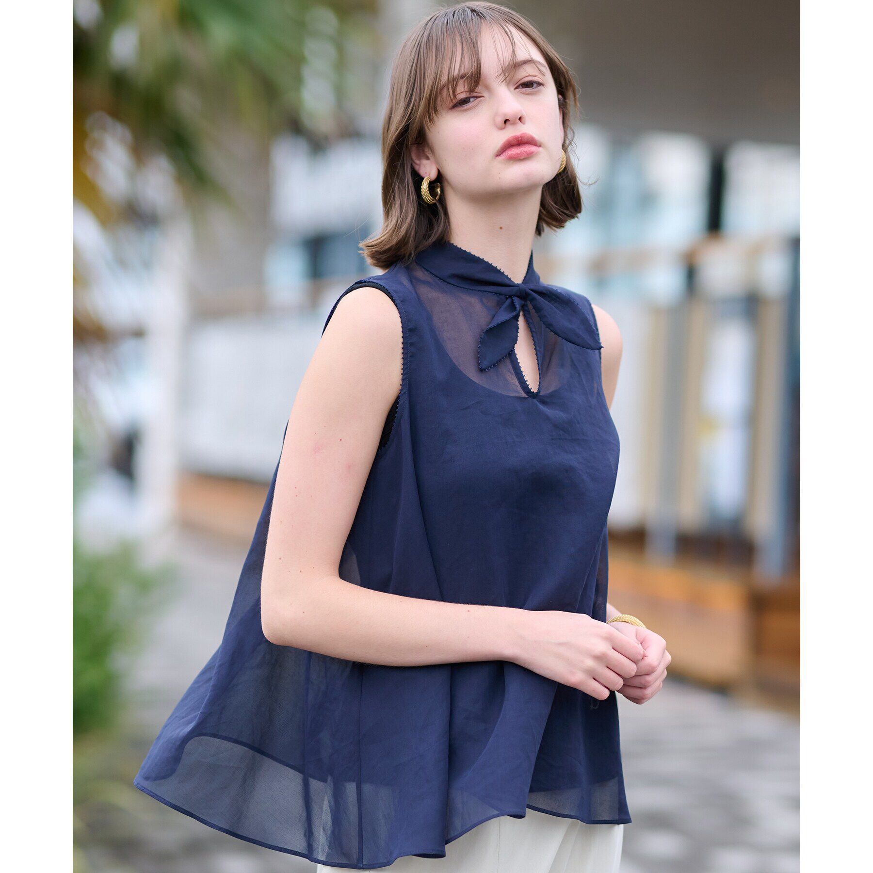 DRESSTERIOR「シアーリボンアーカイブブラウス」|シャツ・ブラウス|