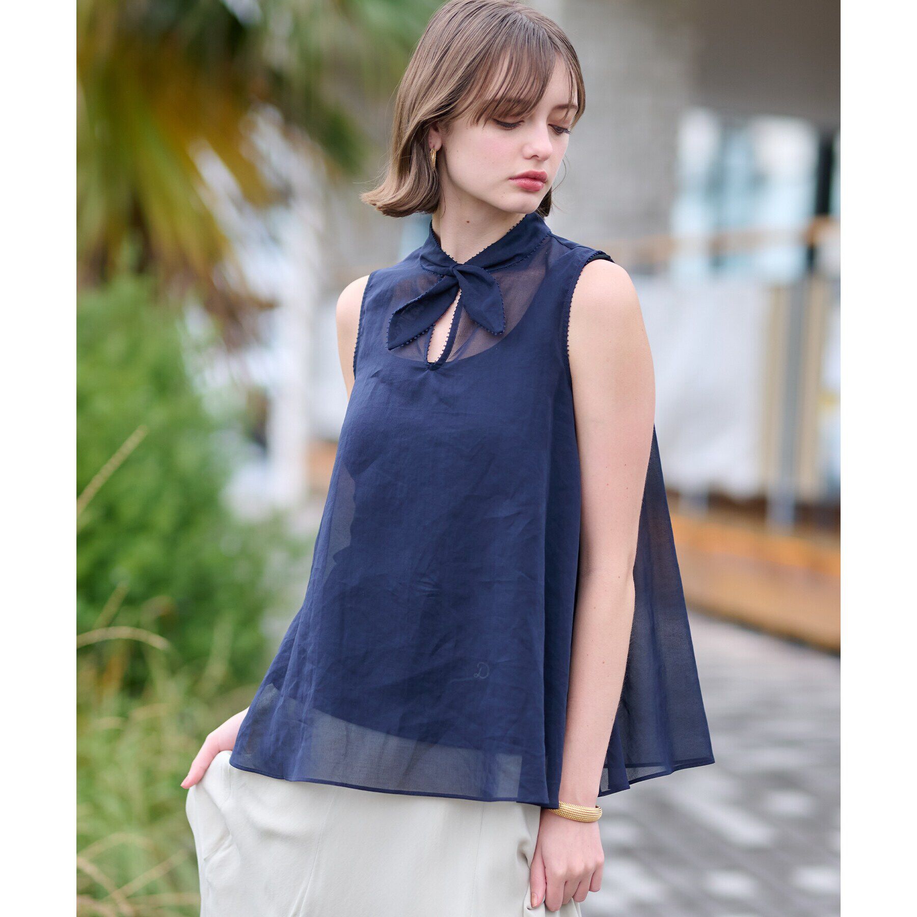 DRESSTERIOR「シアーリボンアーカイブブラウス」|シャツ・ブラウス|