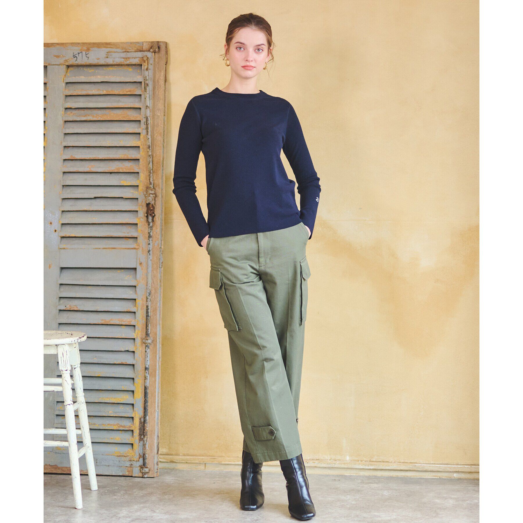 DRESSTERIOR「ストレッチフルニードルプルオーバーニット」|ニット・セーター|