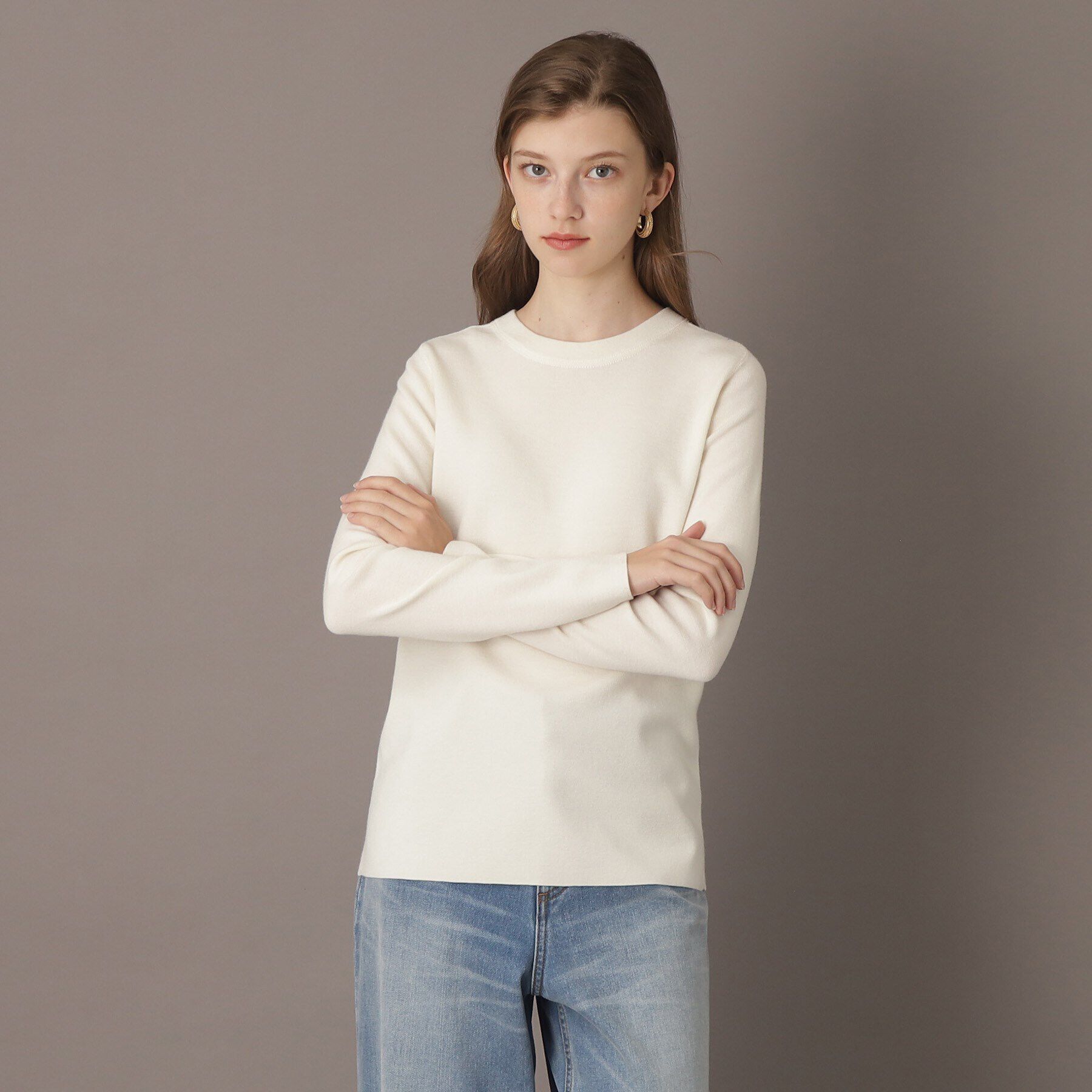 DRESSTERIOR「ストレッチフルニードルプルオーバーニット」|ニット・セーター|