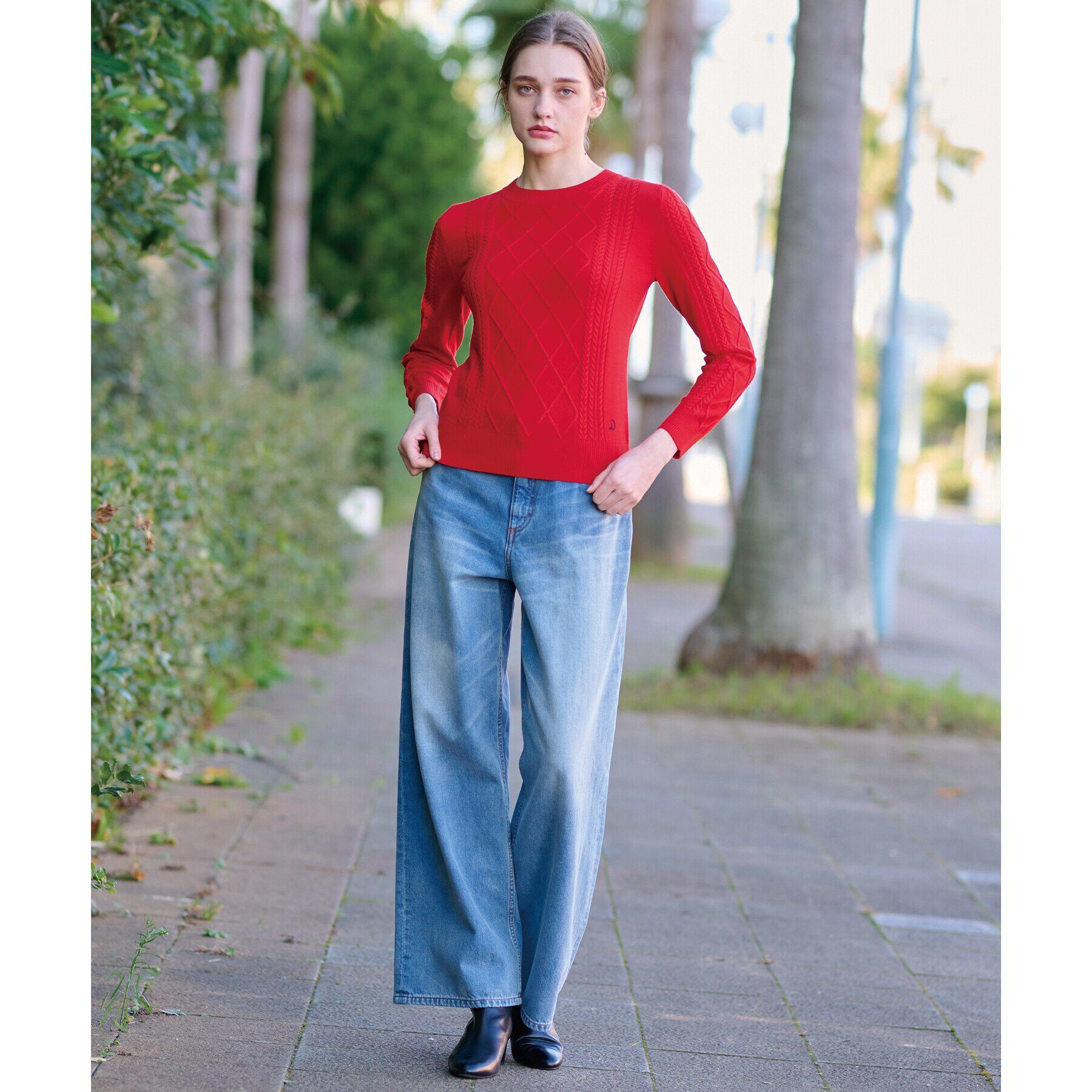 DRESSTERIOR「ファインウールケーブルニット」|ニット・セーター|