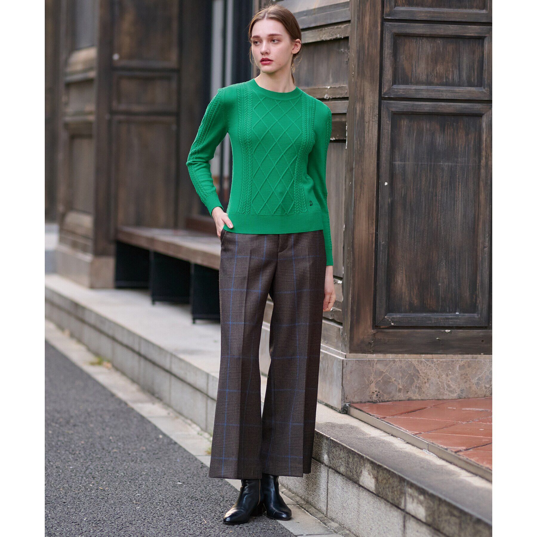 DRESSTERIOR「ファインウールケーブルニット」|ニット・セーター|