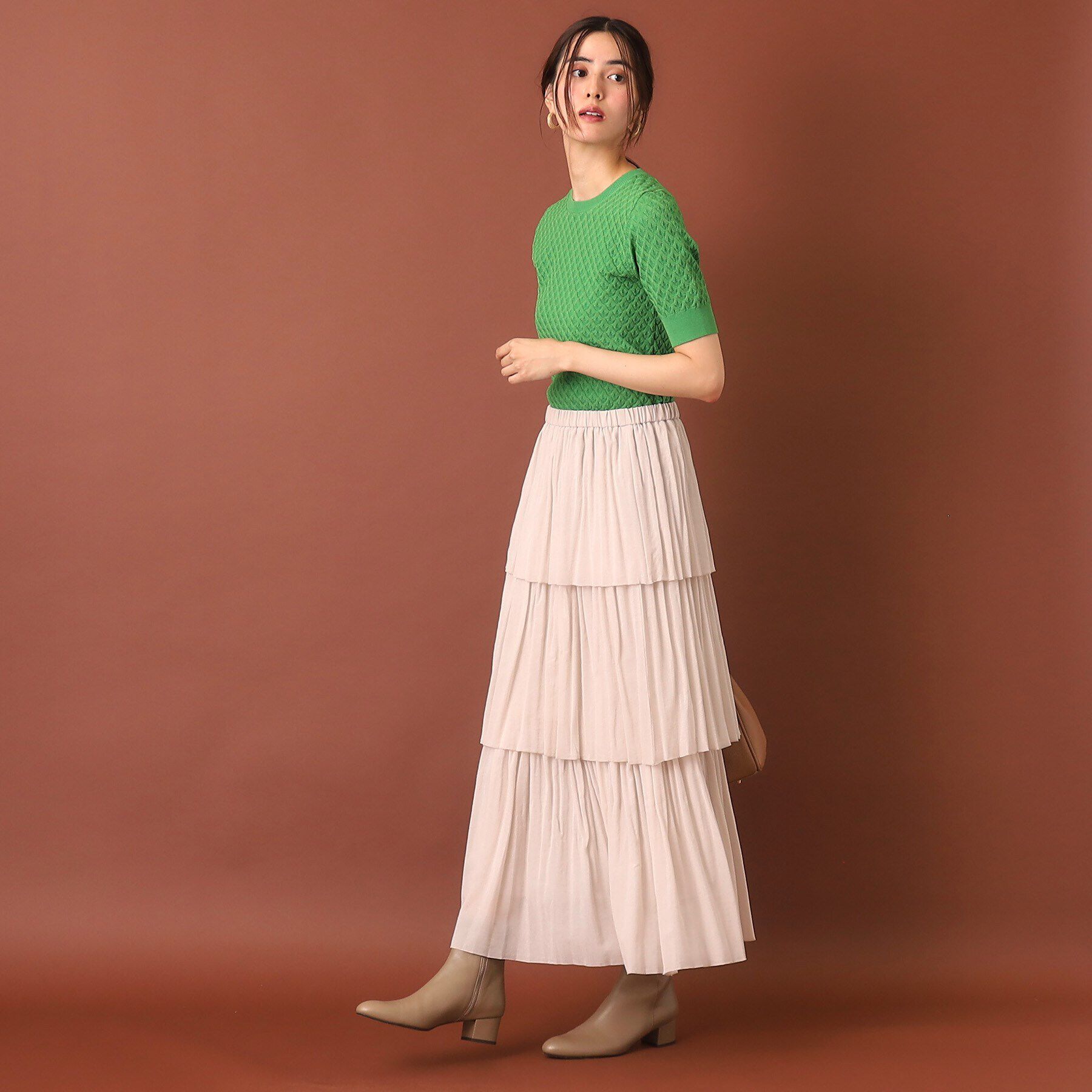 DRESSTERIOR「プリーツティアードスカート」|スカート|