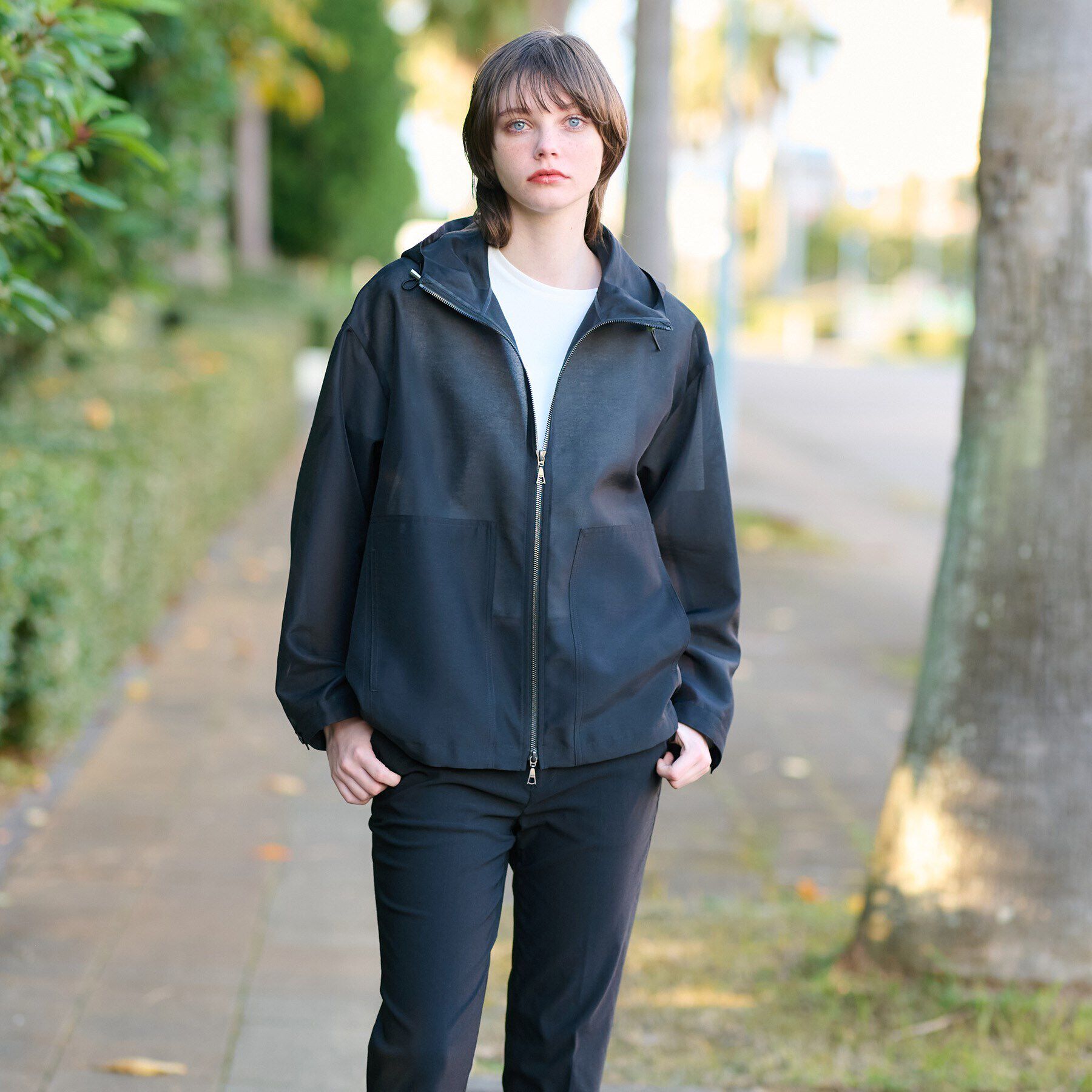 DRESSTERIOR「【洗える】シアーフーデッドパーカ」|ブルゾン・スタジャン|