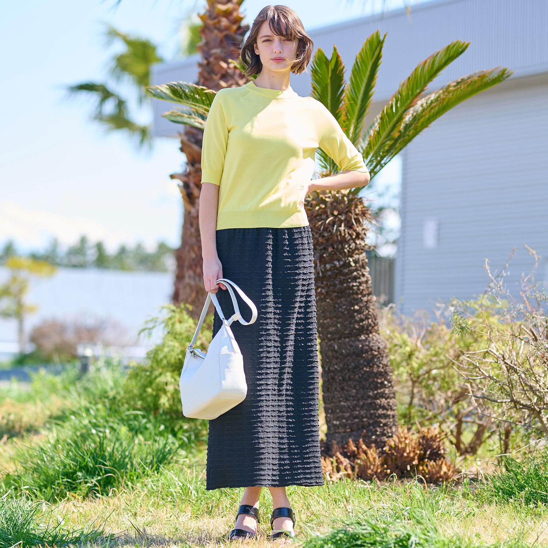 DRESSTERIOR「【定番/洗える】コットンシルク混ハーフスリーブ」|ニット・セーター|