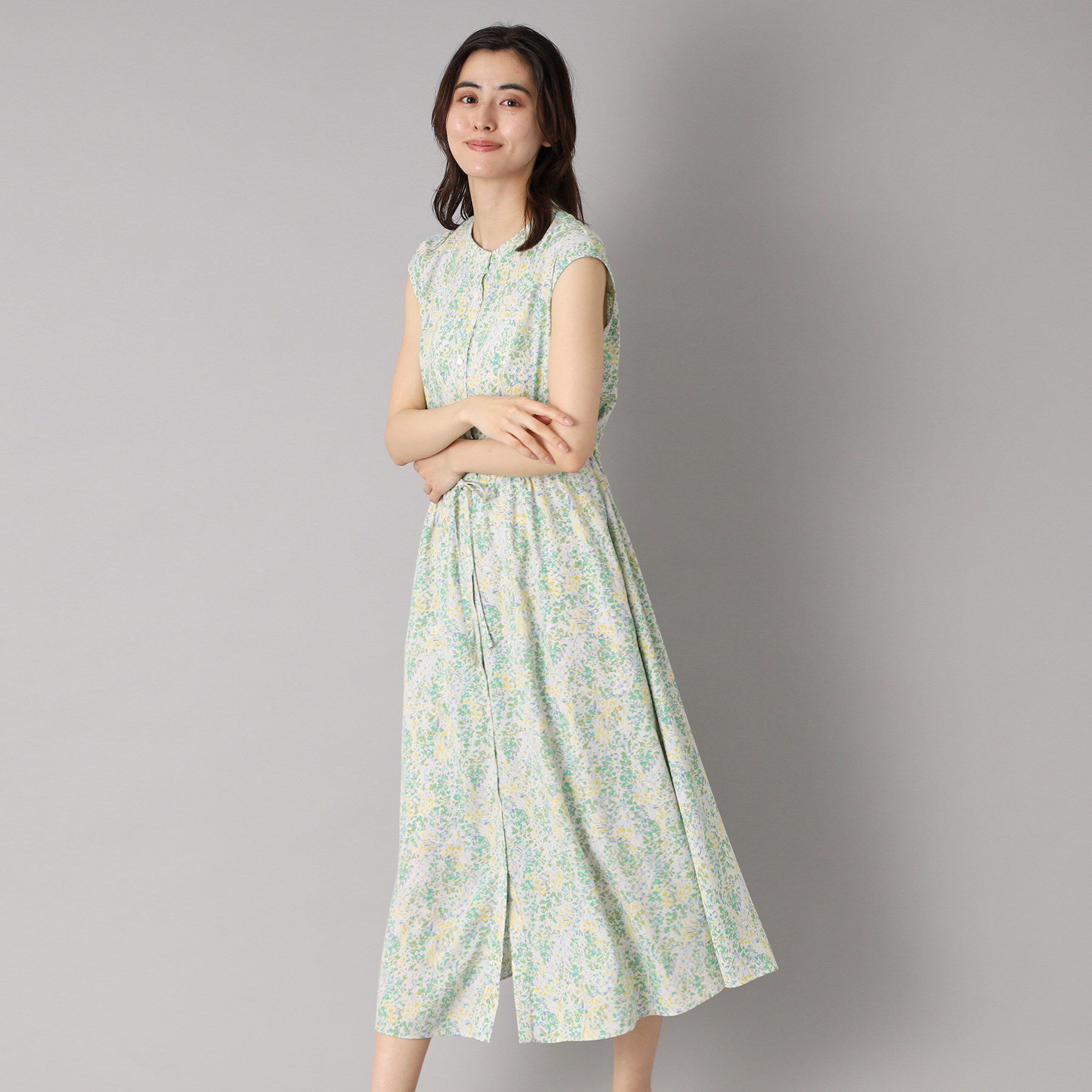 DRESSTERIOR「【ポケット付き/花柄】フラワープリントフレンチスリーブワンピ」|ワンピース|