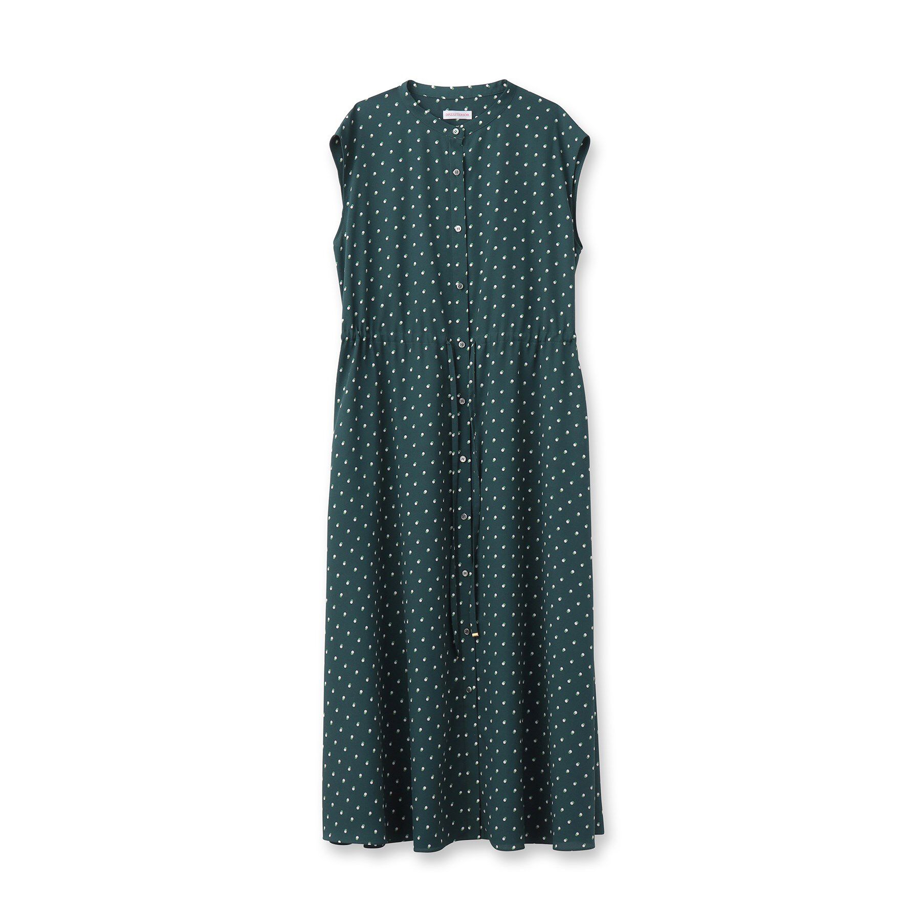 DRESSTERIOR「【ポケットあり/後ろウエストゴム】ドットプリントフレンチスリーブワンピ」|ワンピース|