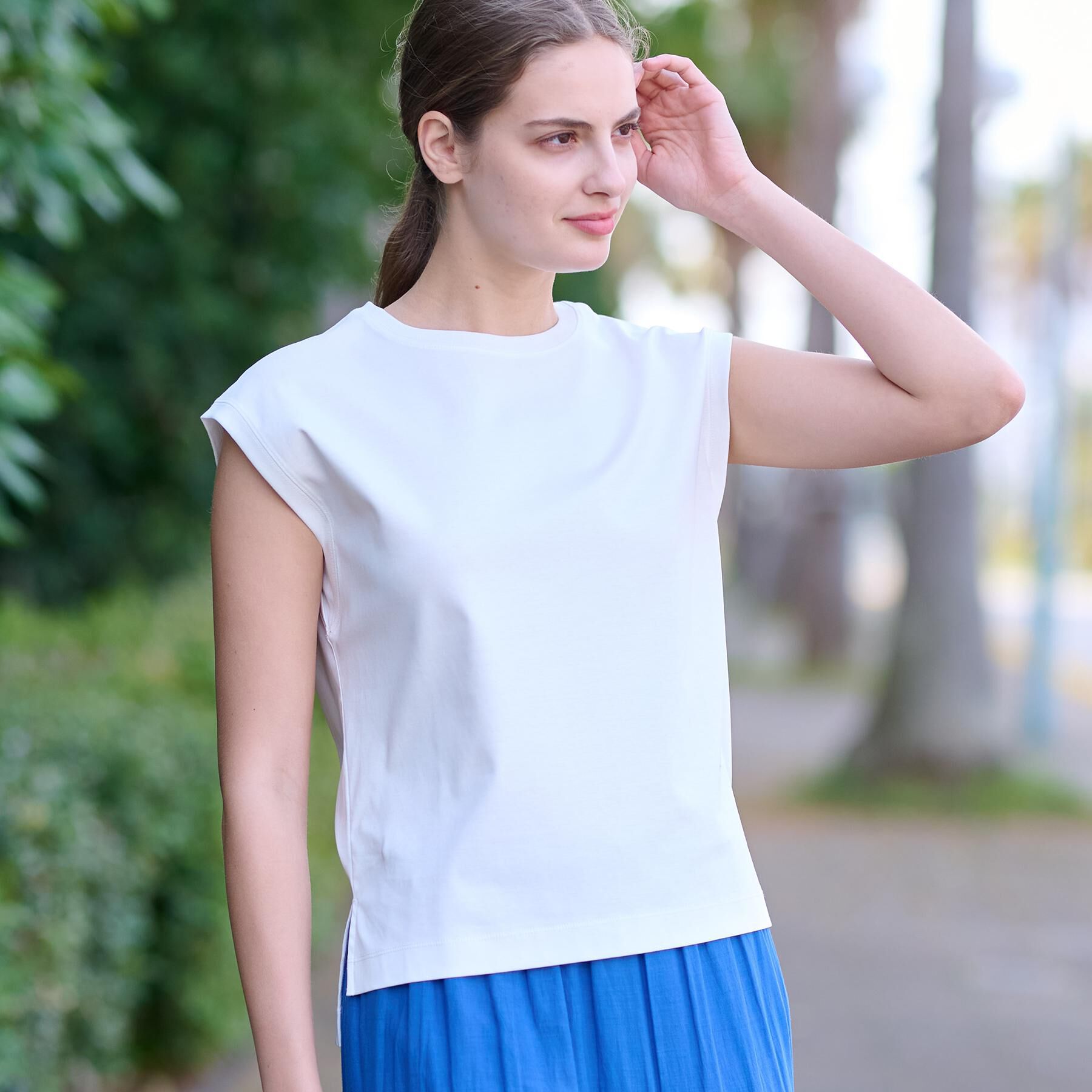 DRESSTERIOR「【接触冷感/抗菌防臭/消臭】アイスクリアコットンフレンチ」|Tシャツ・カットソー|