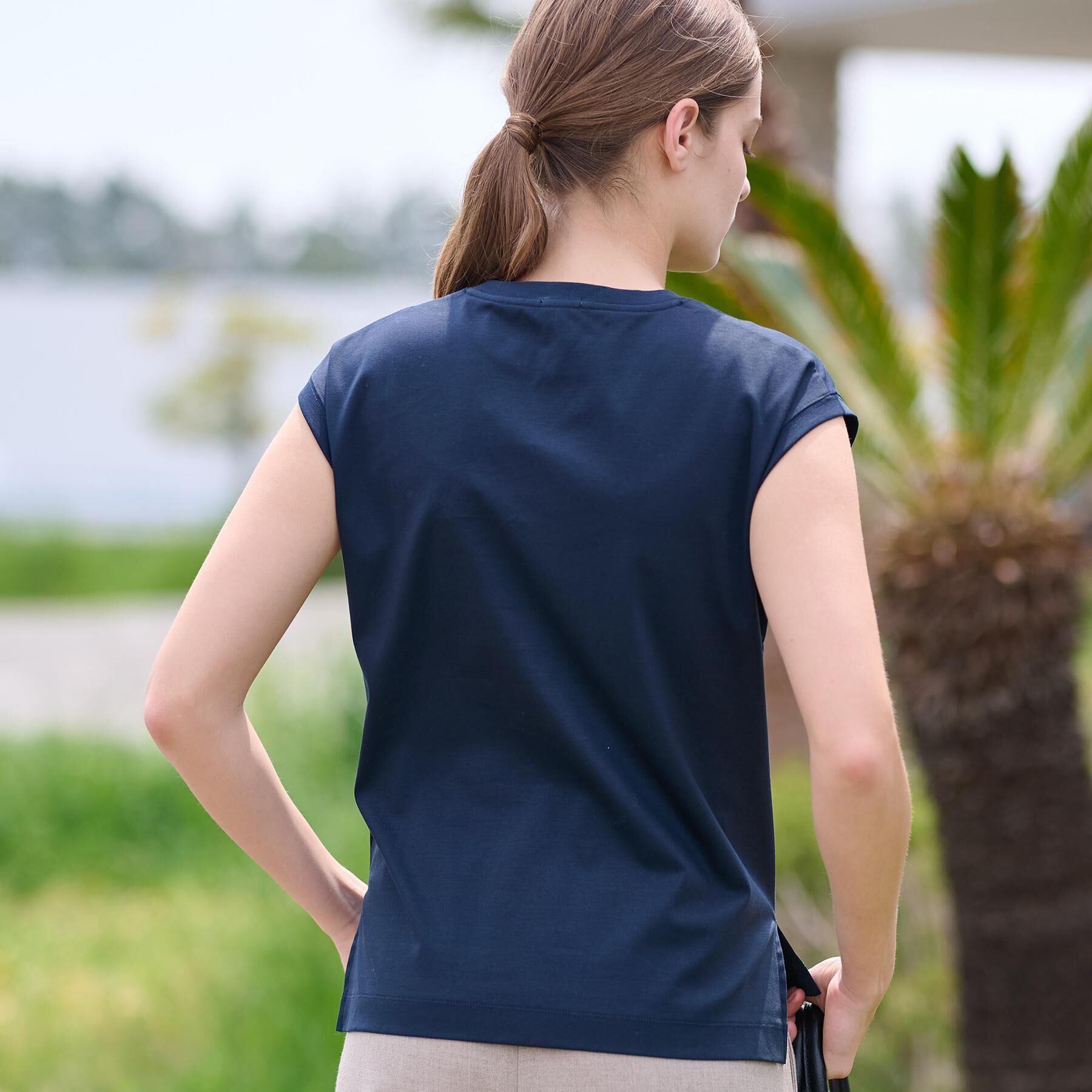 DRESSTERIOR「【接触冷感/抗菌防臭/消臭】アイスクリアコットンフレンチ」|Tシャツ・カットソー|