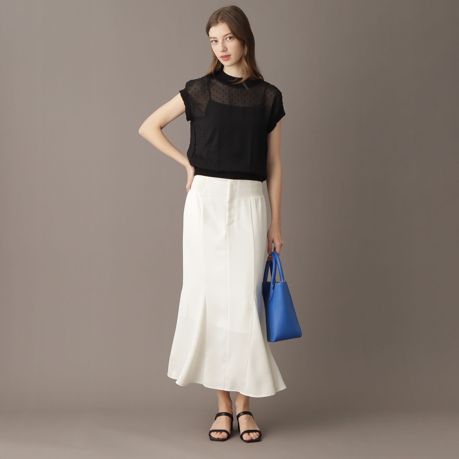 DRESSTERIOR「【シアーシャツ/清涼感】ドットジャカードプルオーバーブラウス」|シャツ・ブラウス|