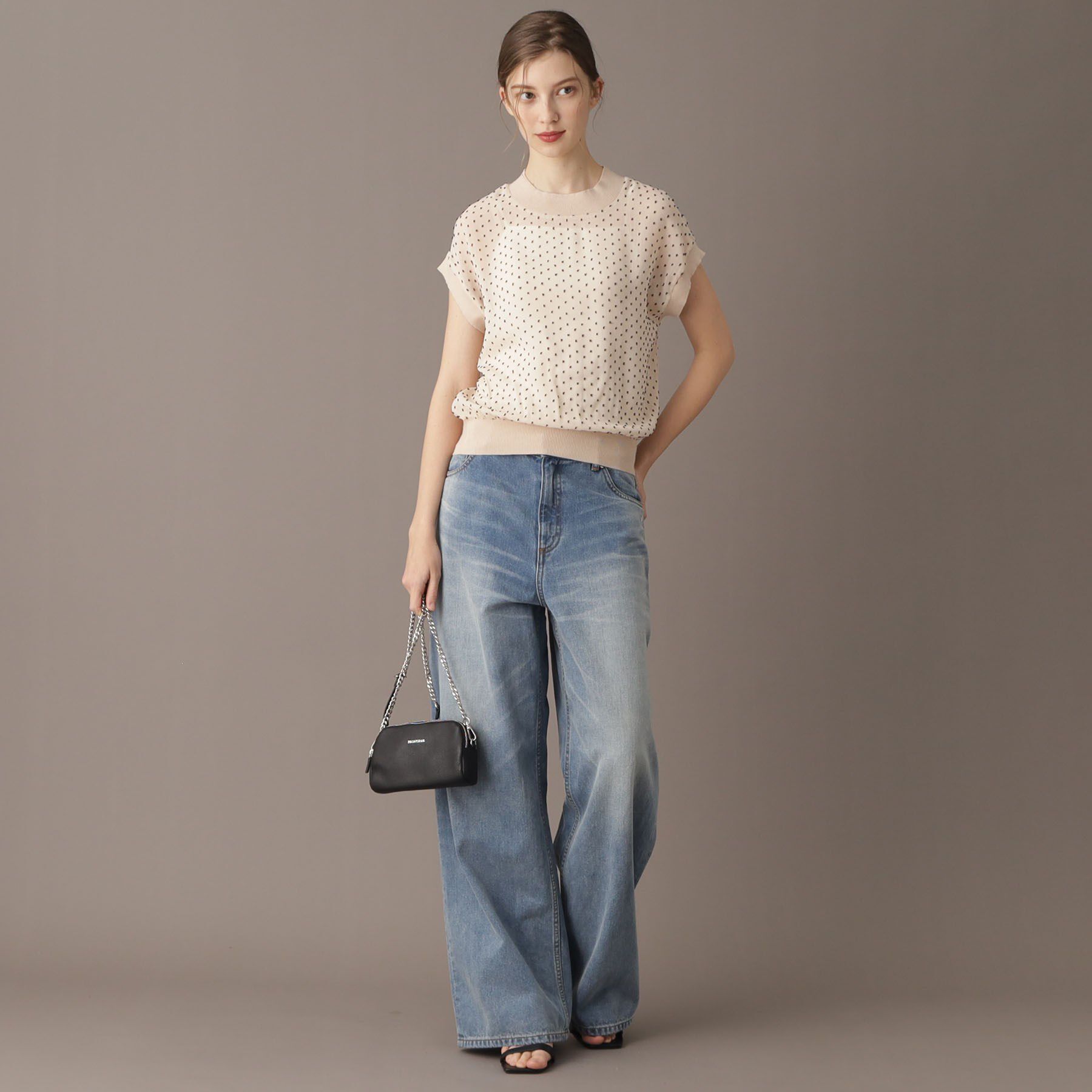 DRESSTERIOR「【シアーシャツ/清涼感】ドットジャカードプルオーバーブラウス」|シャツ・ブラウス|