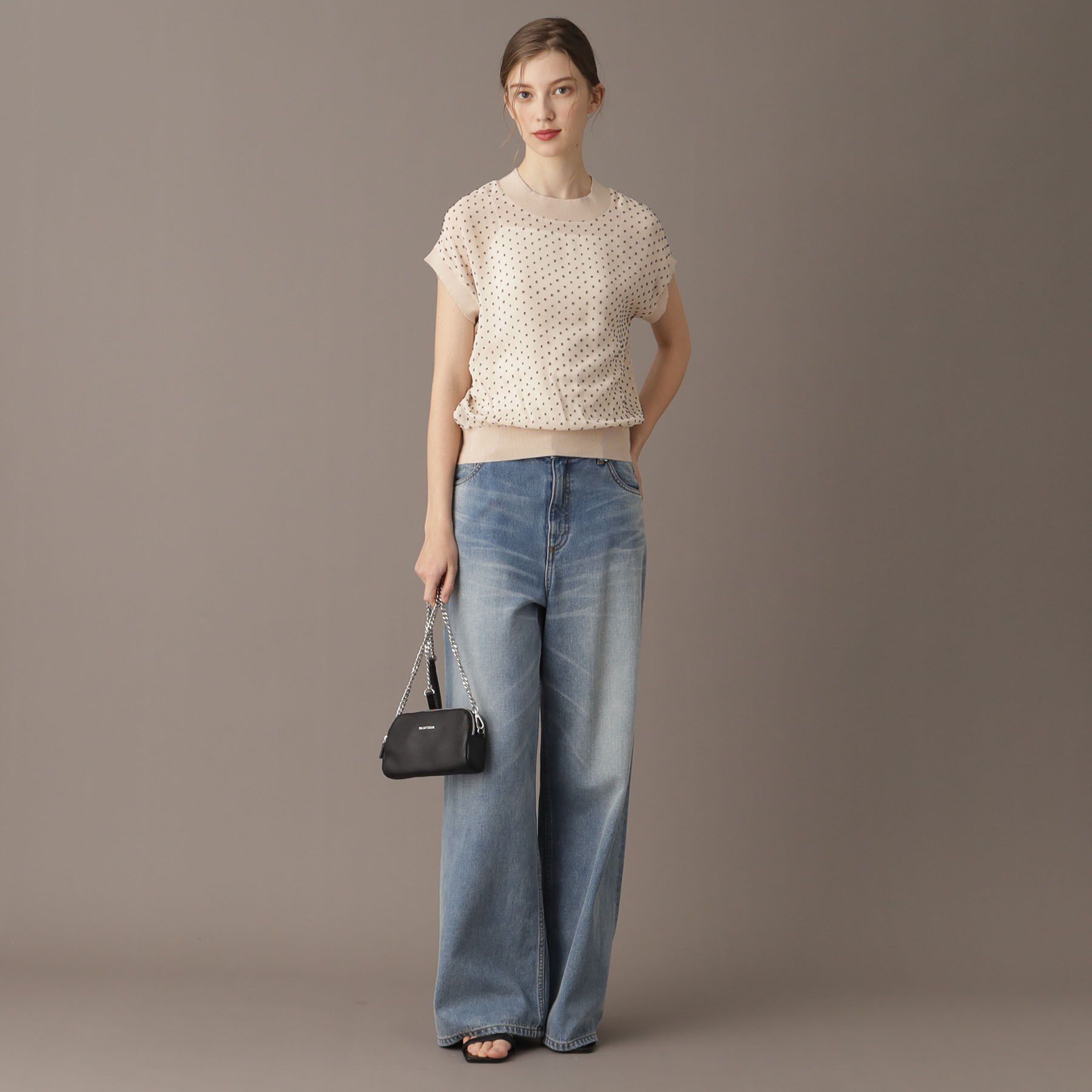 DRESSTERIOR「【シアーシャツ/清涼感】ドットジャカードプルオーバーブラウス」|シャツ・ブラウス|