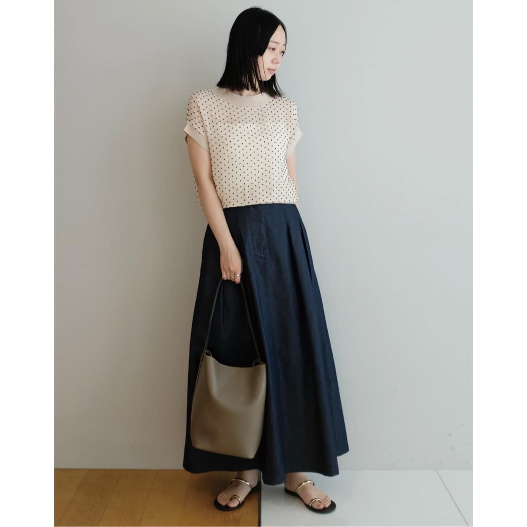 DRESSTERIOR「【シアーシャツ/清涼感】ドットジャカードプルオーバーブラウス」|シャツ・ブラウス|