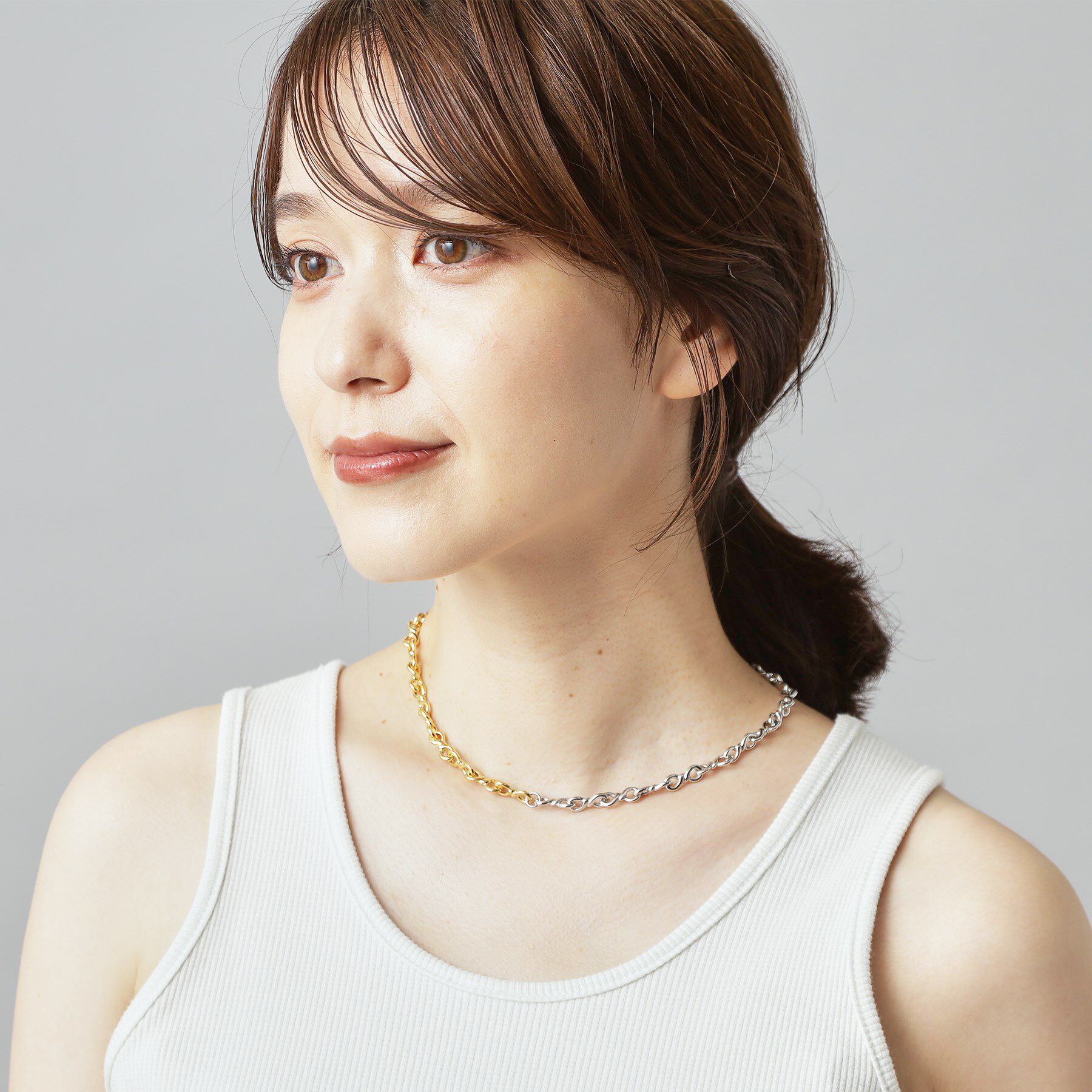 DRESSTERIOR「【CLASSY.12月号掲載】バイカラーチェーンネックレス」|ネックレス|