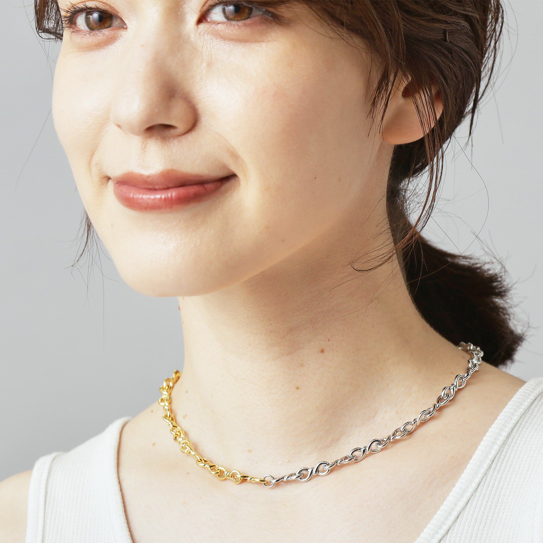 DRESSTERIOR「【CLASSY.12月号掲載】バイカラーチェーンネックレス」|ネックレス|