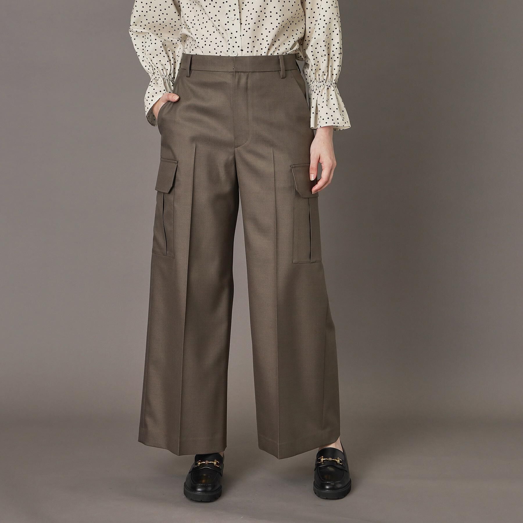 DRESSTERIOR「ラスターツイルワイドカーゴパンツ」|その他|オリーブグリーン(0