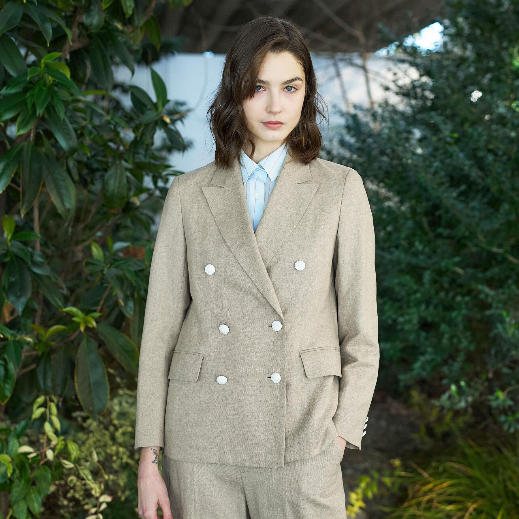 DRESSTERIOR「リネンブレンドWブレストジャケット」|テーラードジャケット|