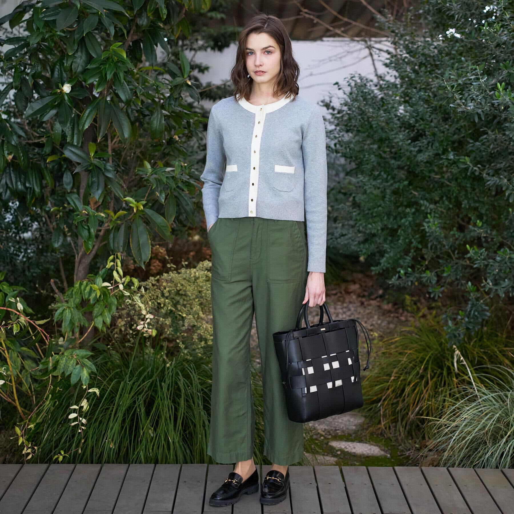 DRESSTERIOR「ウォッシャブルコットンカシミヤ配色カーディガン」|カーディガン|