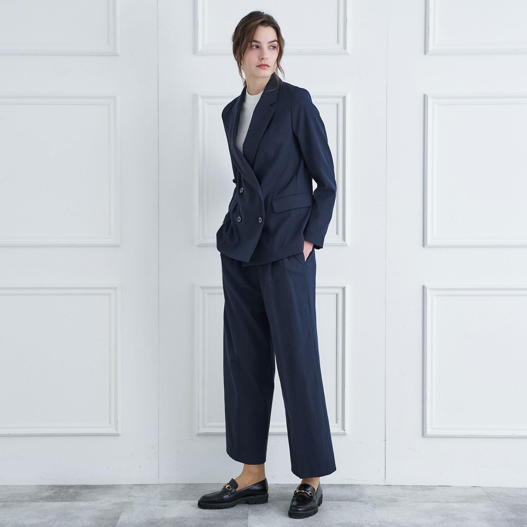 DRESSTERIOR「リネンブレンドオックスダブルジャケット」|テーラードジャケット|