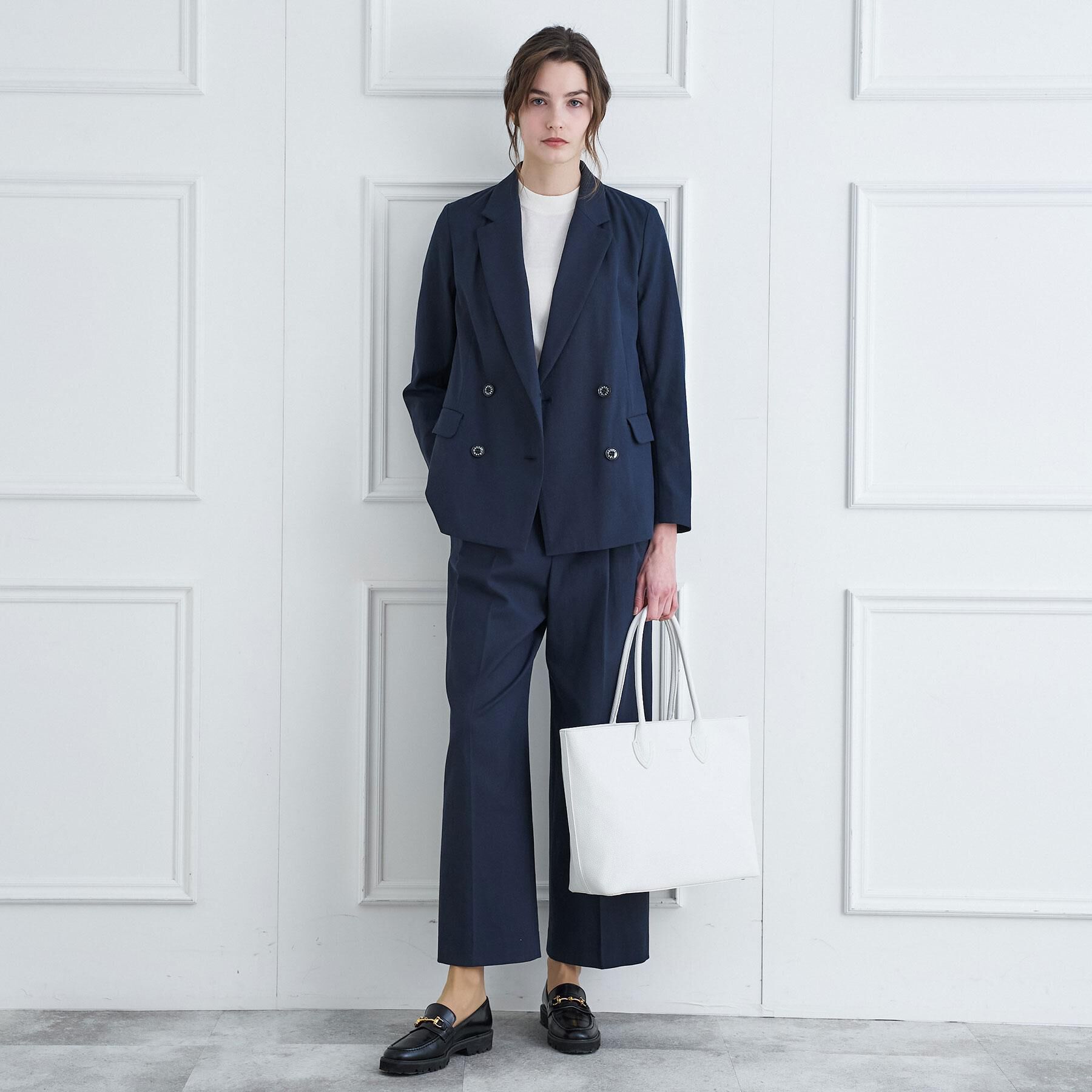 DRESSTERIOR「リネンブレンドオックスダブルジャケット」|テーラードジャケット|