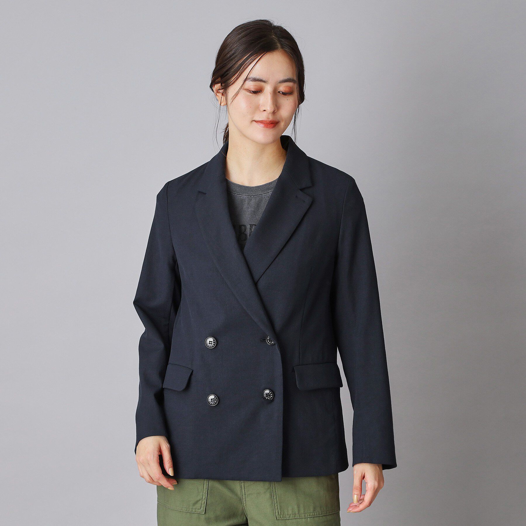 DRESSTERIOR「リネンブレンドオックスダブルジャケット」|テーラードジャケット|