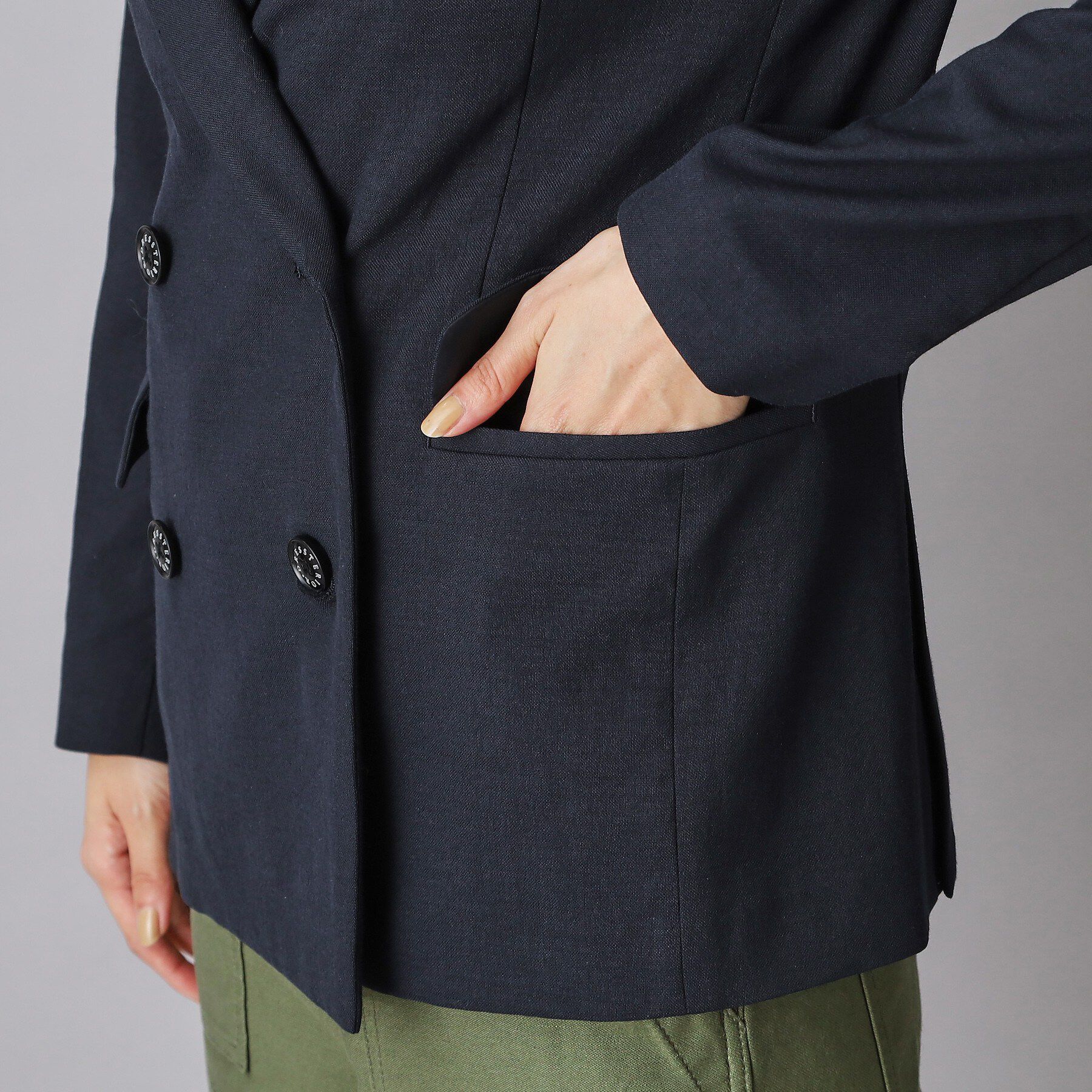 DRESSTERIOR「リネンブレンドオックスダブルジャケット」|テーラードジャケット|