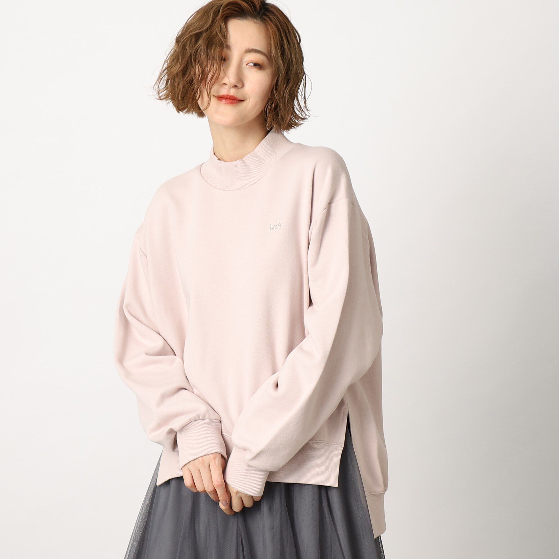 grove「Lee モックネックスウェット」|パーカー|ベビーピンク(071