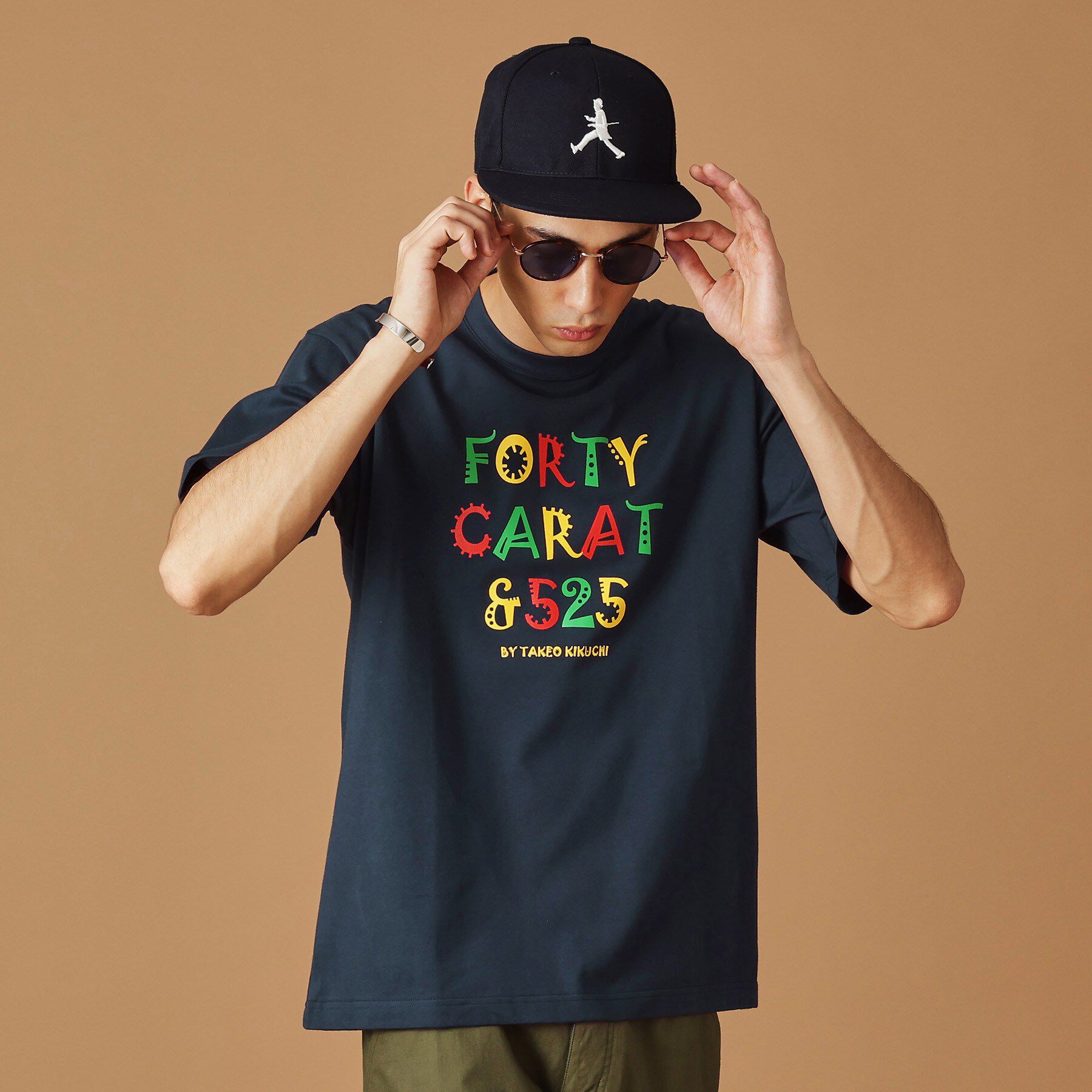 40CARATS&525「【Sサイズ～】レゲエ調プリント半袖Tシャツ」|Tシャツ・カットソー|ブルー(093)