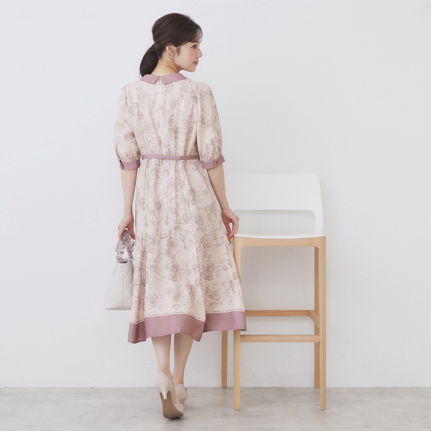 index「2WAY パネルフラワーバイカラーワンピース【洗濯機洗い可/イージーアイロン】」|ワンピース|