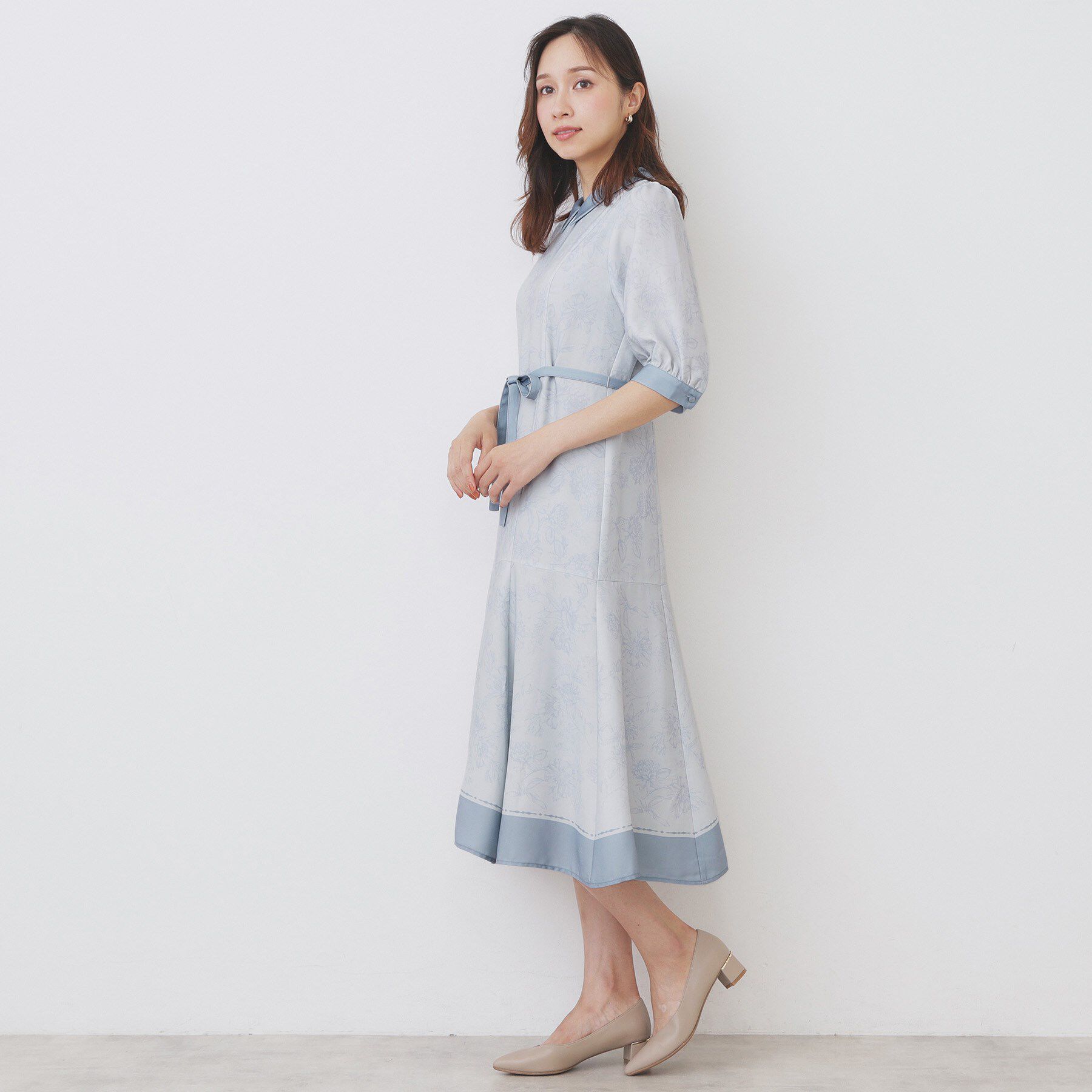 index「2WAY パネルフラワーバイカラーワンピース【洗濯機洗い可/イージーアイロン】」|ワンピース|