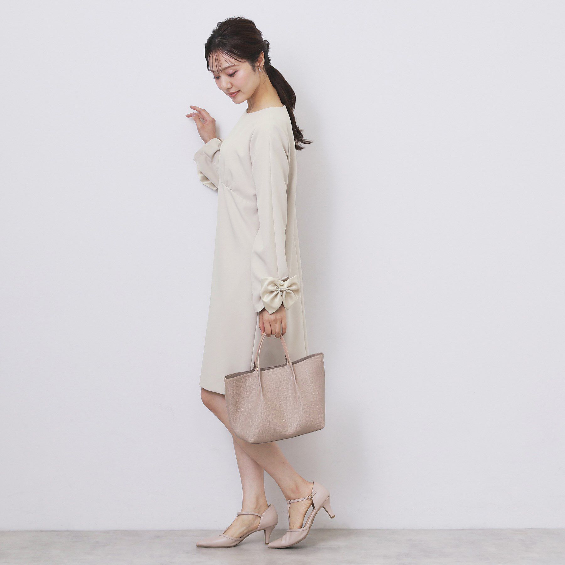 index「ダブルクロスリボンスリーブワンピース【洗濯機OK】」|ワンピース|