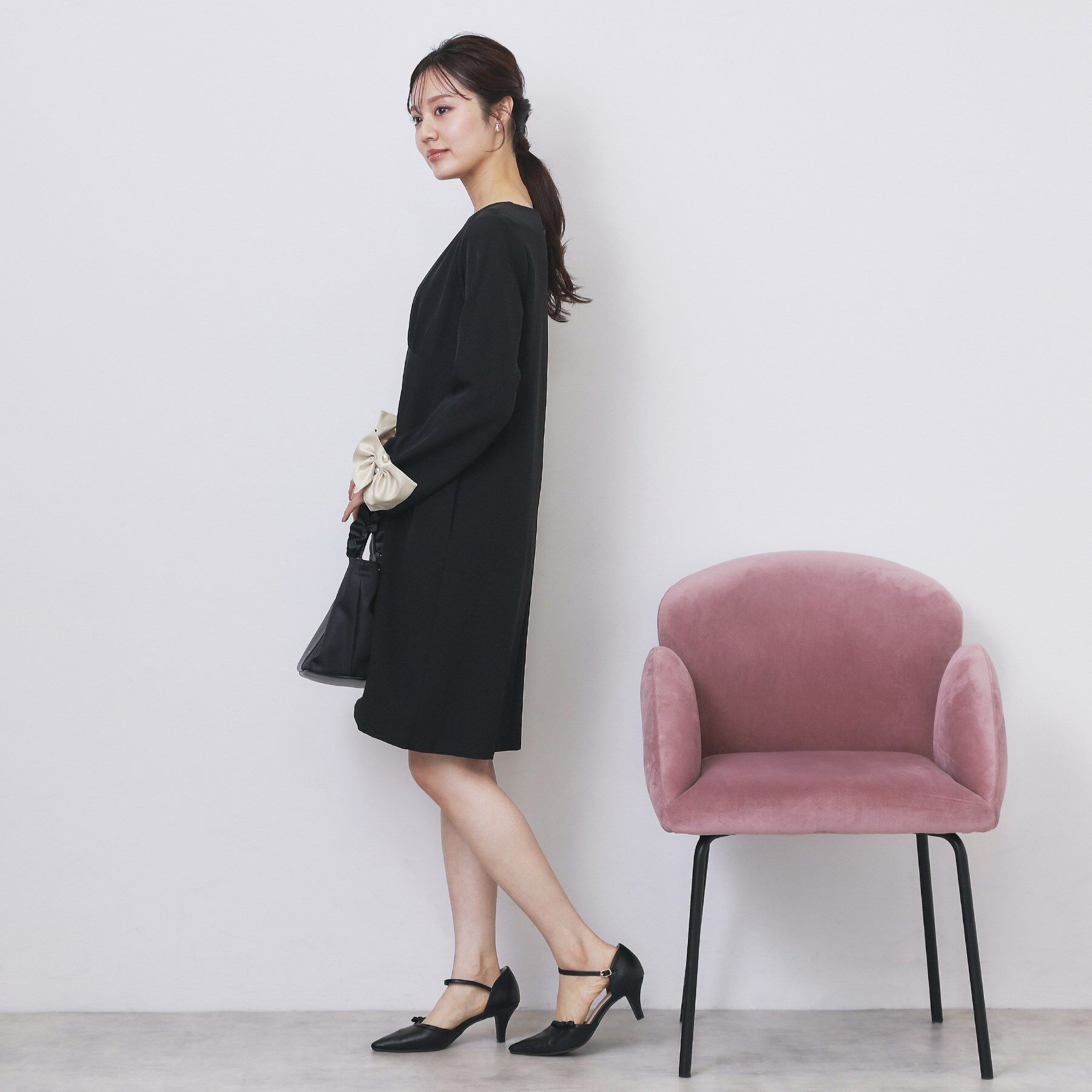 index「ダブルクロスリボンスリーブワンピース【洗濯機OK】」|ワンピース|