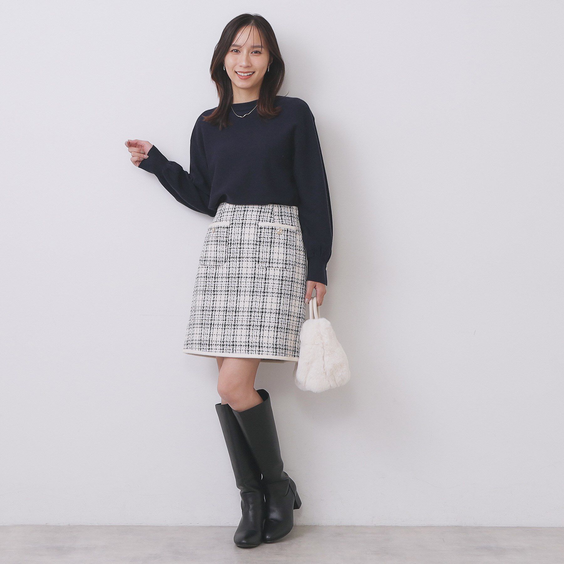 index「ラメガーター編みボートネックニット【洗濯機OK】《8col/XS～LL》」|ニット・セーター|