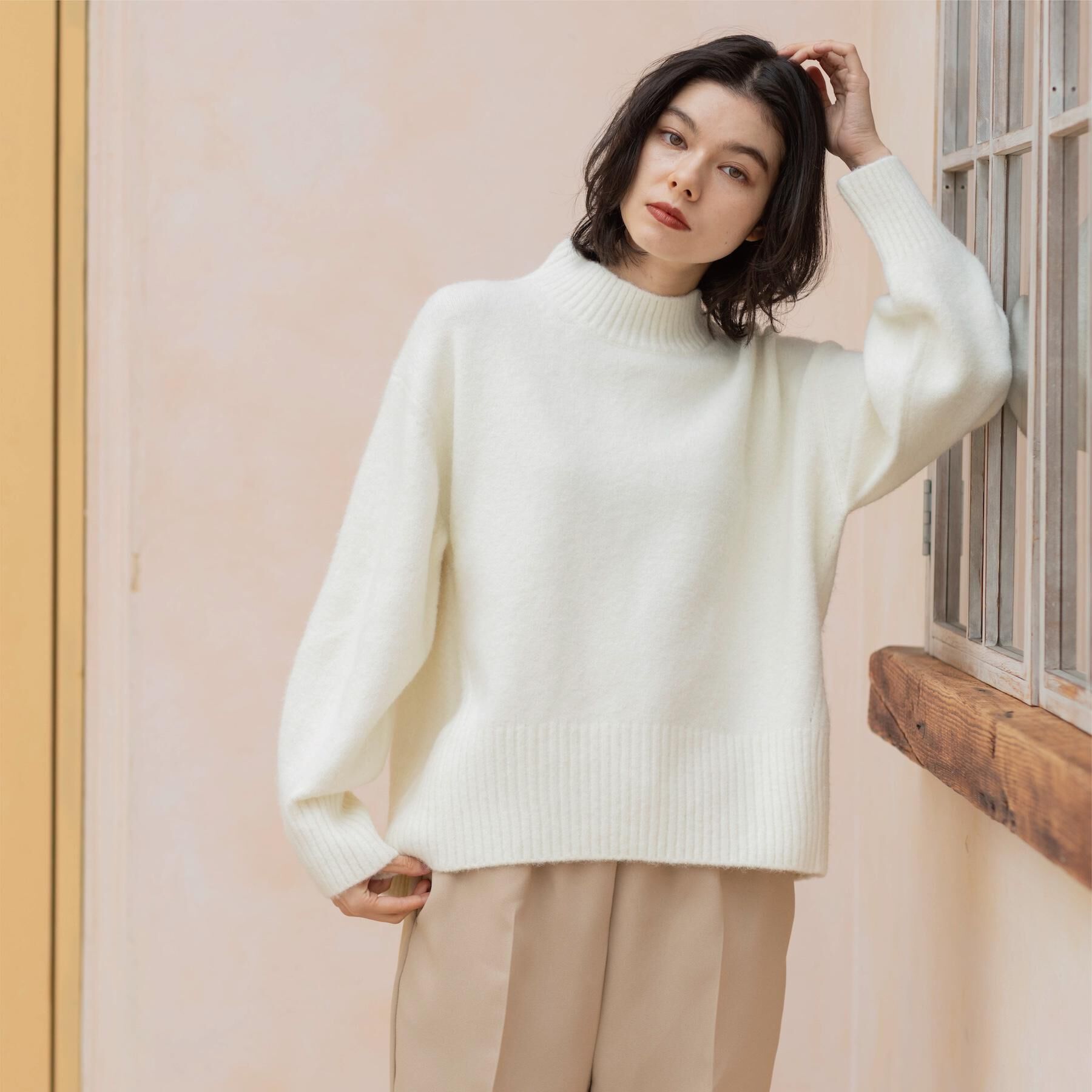 OPAQUE.CLIP「ふわふわハイネックニット【洗濯機OK】」|ニット・セーター|