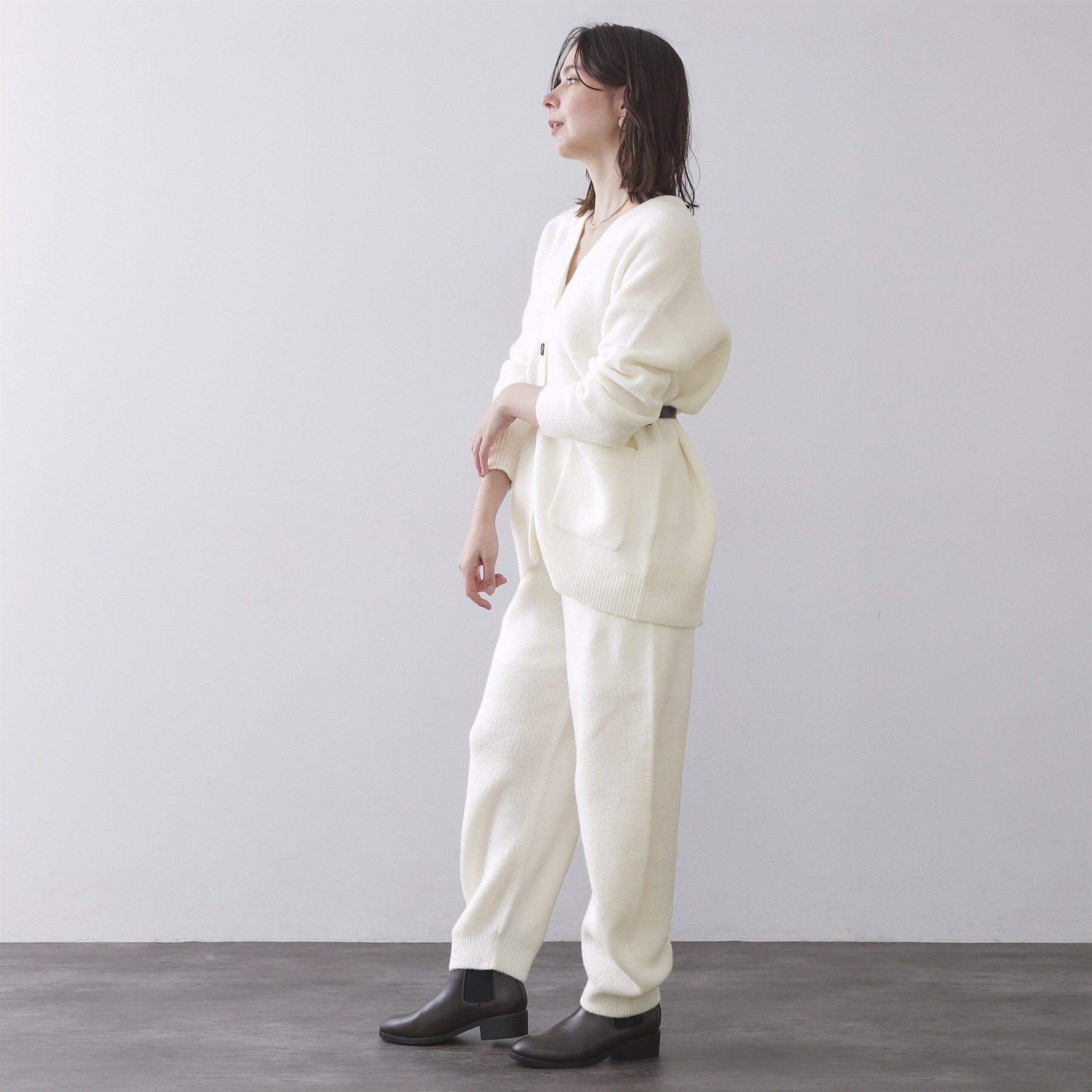 OPAQUE.CLIP「Vネックニットカーディガン／セットアップ対応可【洗濯機OK】」|カーディガン|