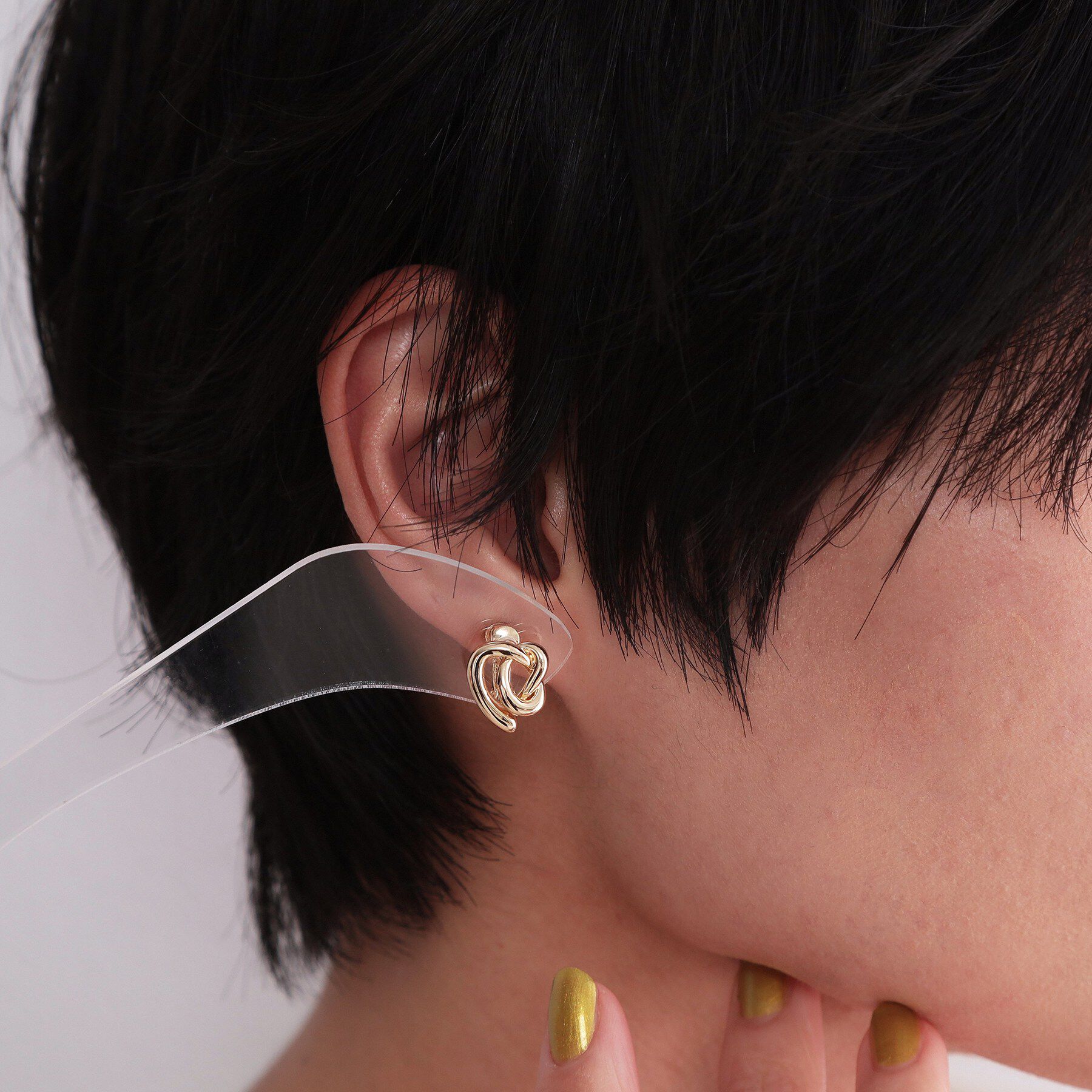 OPAQUE.CLIP「ニュアンスハ－トノットメタルイヤリング」|イヤリング|